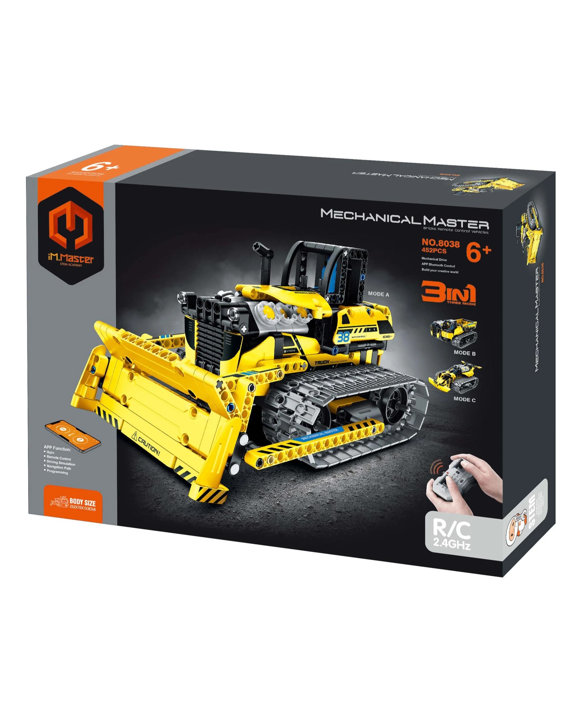 1 iM.Master Mechanical Master Remote Control Crawling Bulldozer 3-in-1 452 Piece Model Kit - 8038, 1 of 10