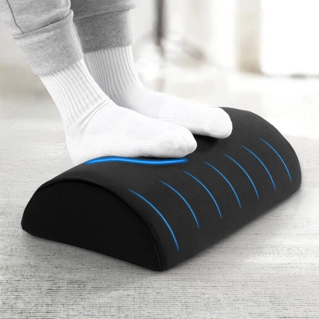 1 Giselle Memory Foam Footrest Cushion Pillow - Black, 1 of 5