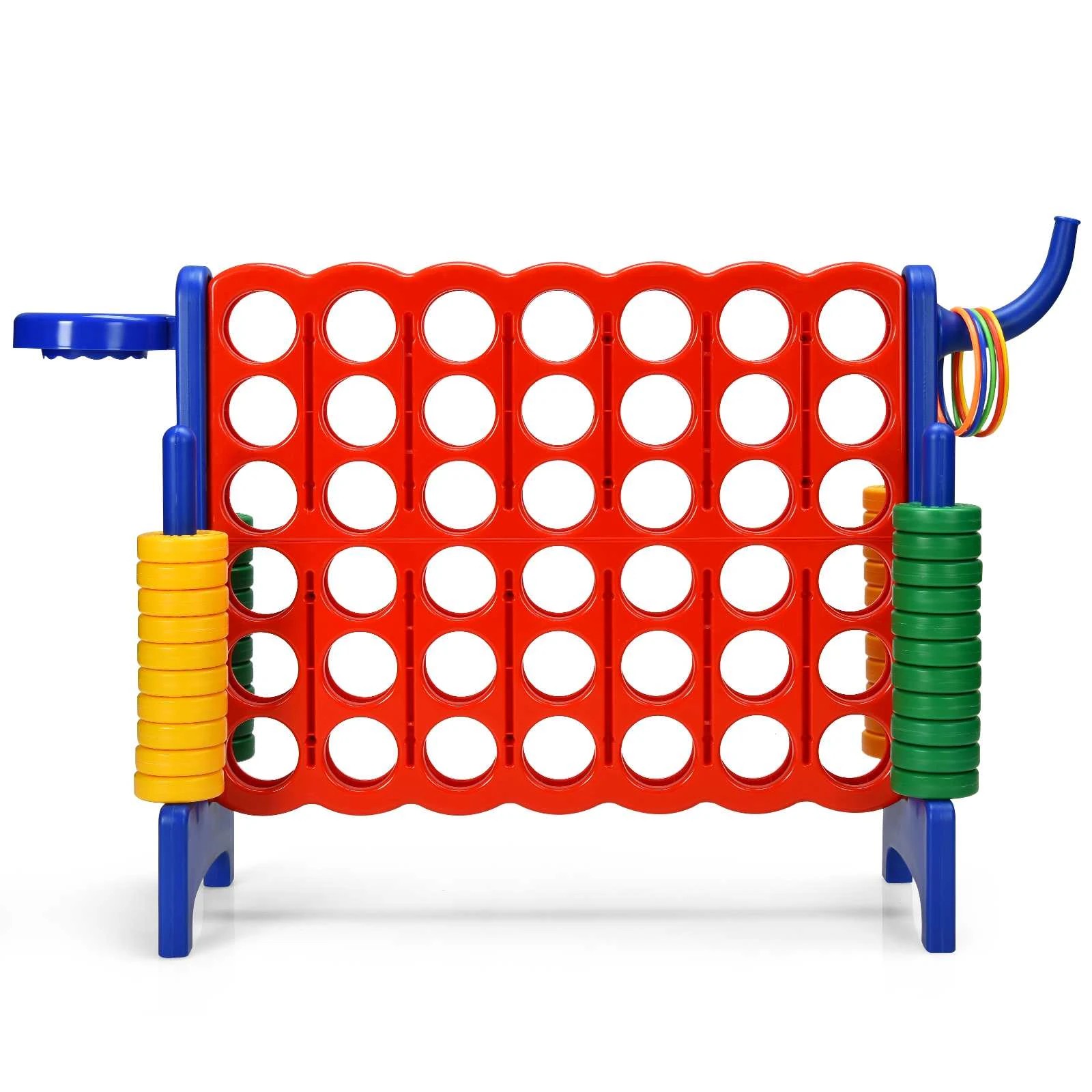 1 Costway Giant 4-in-A Row Jumbo Connect 4 Board Game Set Indoor Outdoor Party - Red, 1 of 1