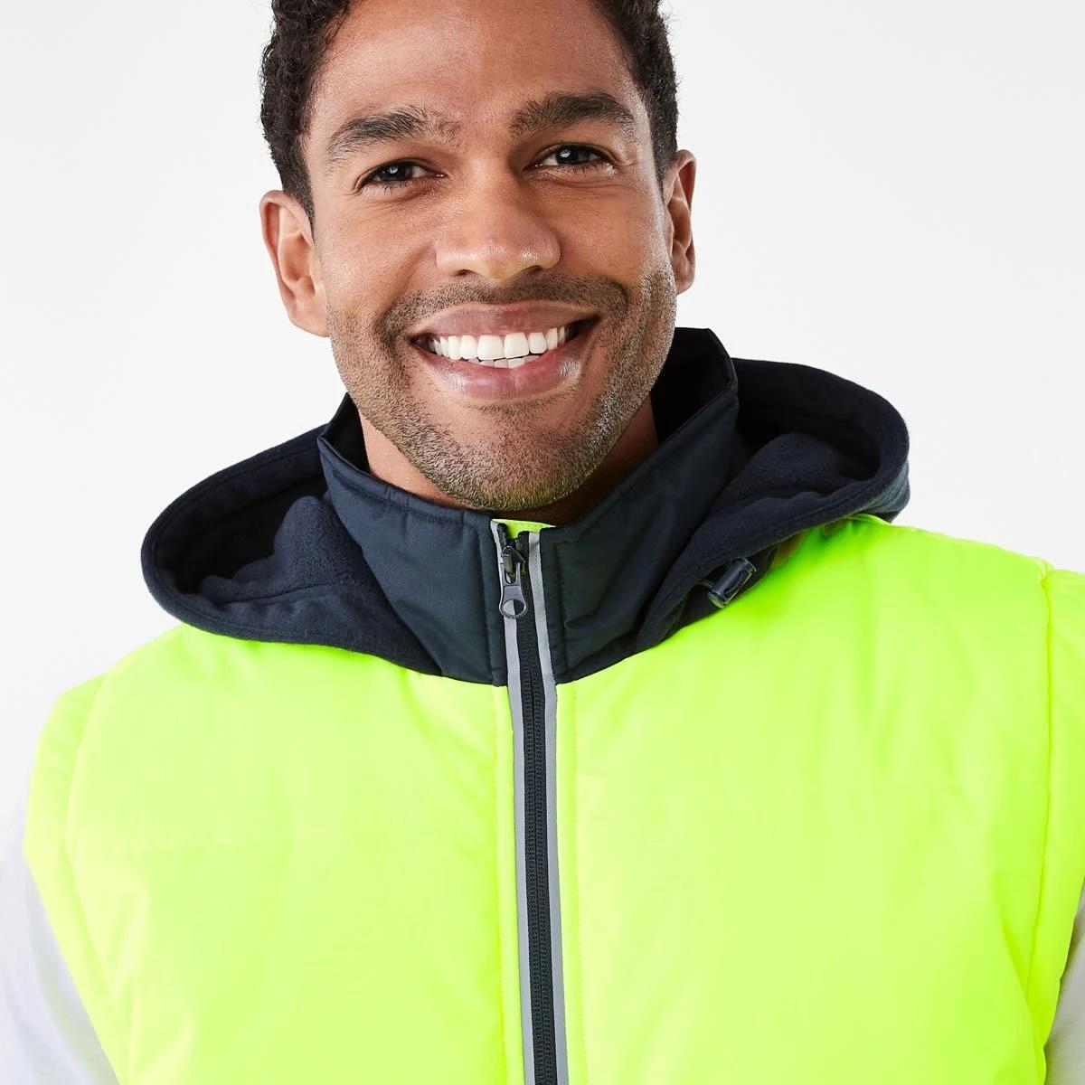 5 Hi-Visibility Hooded Puffer Vest Yellow, 5 of 7