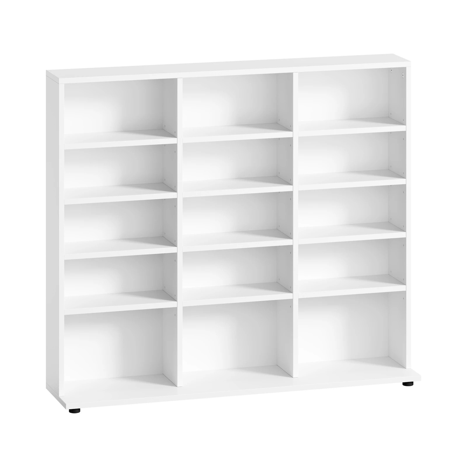 6 Oikiture Bookshelf Display Shelf Unit Bookcase CD Media Storage Rack - White, 6 of 9