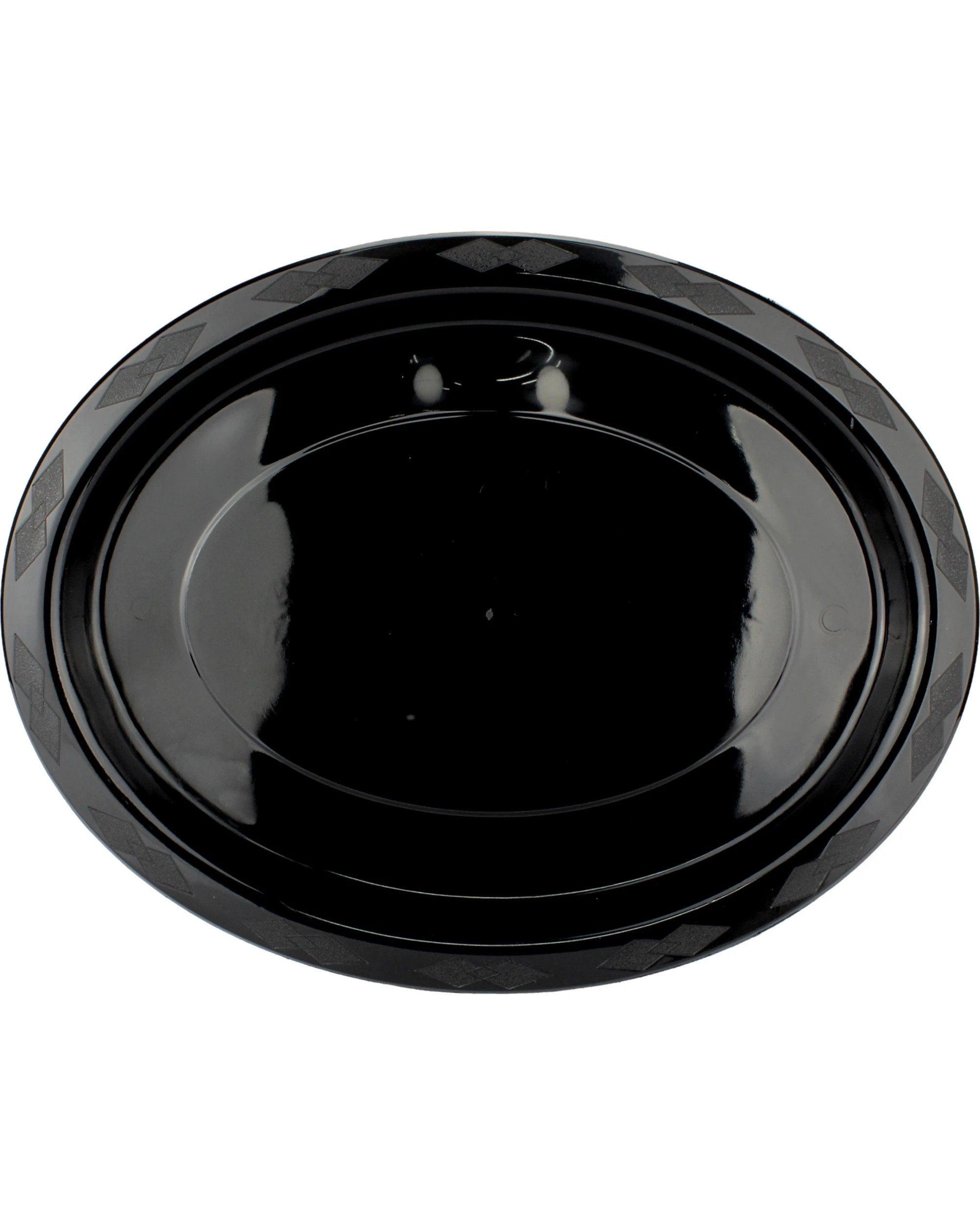 1 Alpen Black Plastic Reusable Oval Plates 31.5cm Pack of 20 - Black, 1 of 3