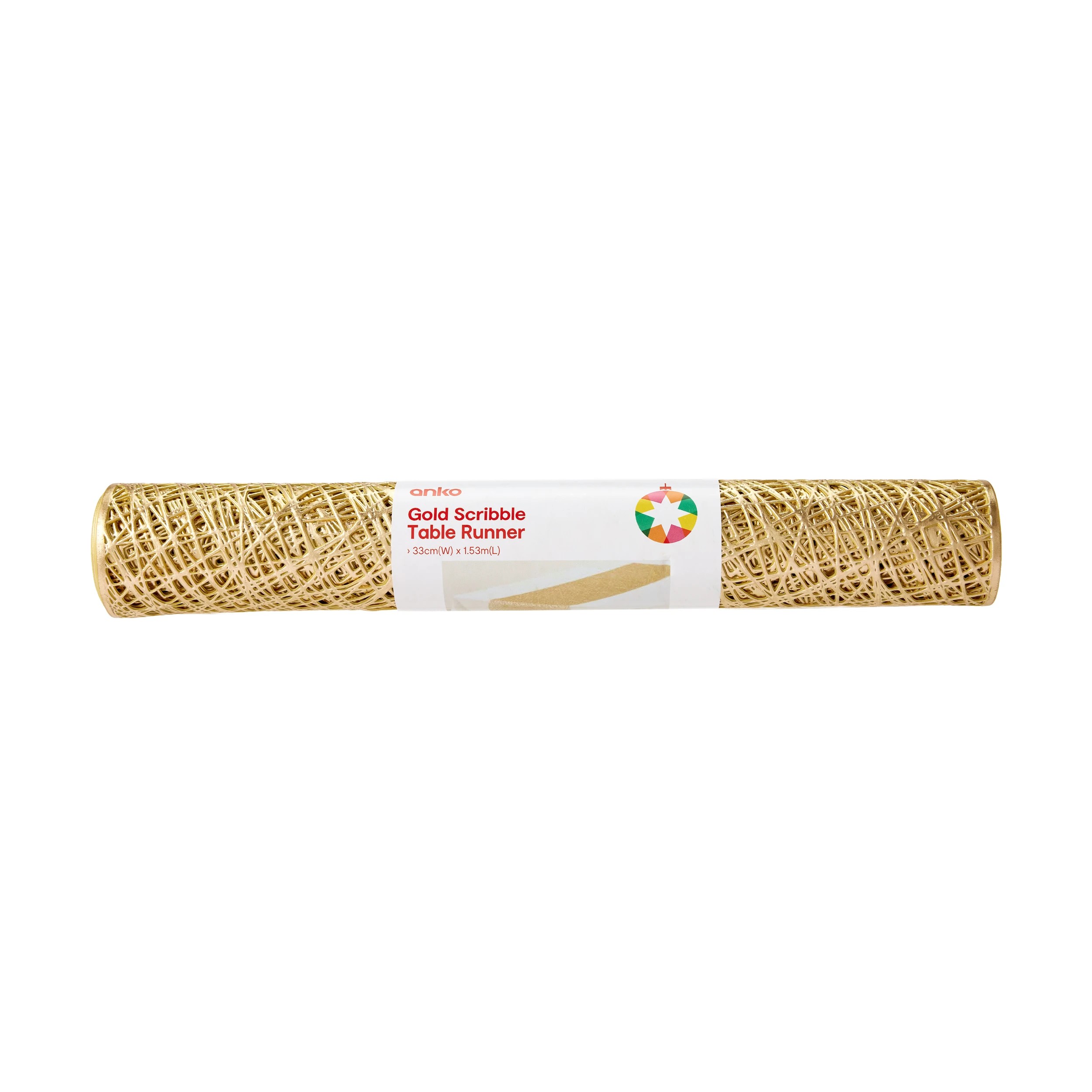 5 Gold Look Scribble Table Runner, 5 of 5