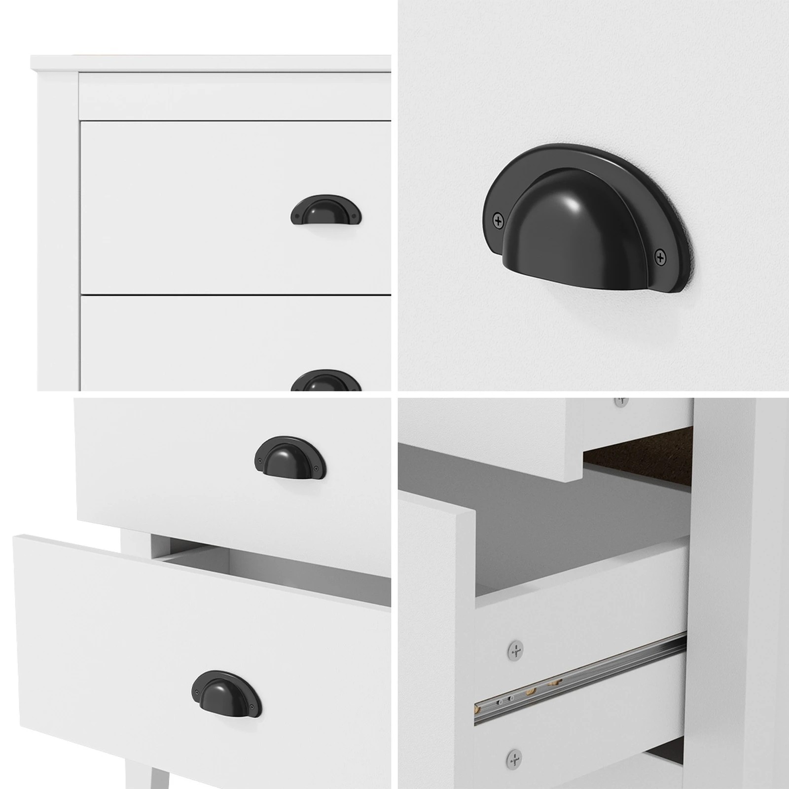 4 Oikiture 6 Chest Of Drawers Dresser Storage Cabinet Vintage
 - White, 4 of 10