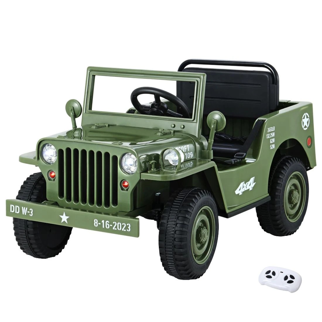 1 Rigo Kids Electric Ride On Car Off Road Toy Cars Remote 12V - Green, 1 of 7