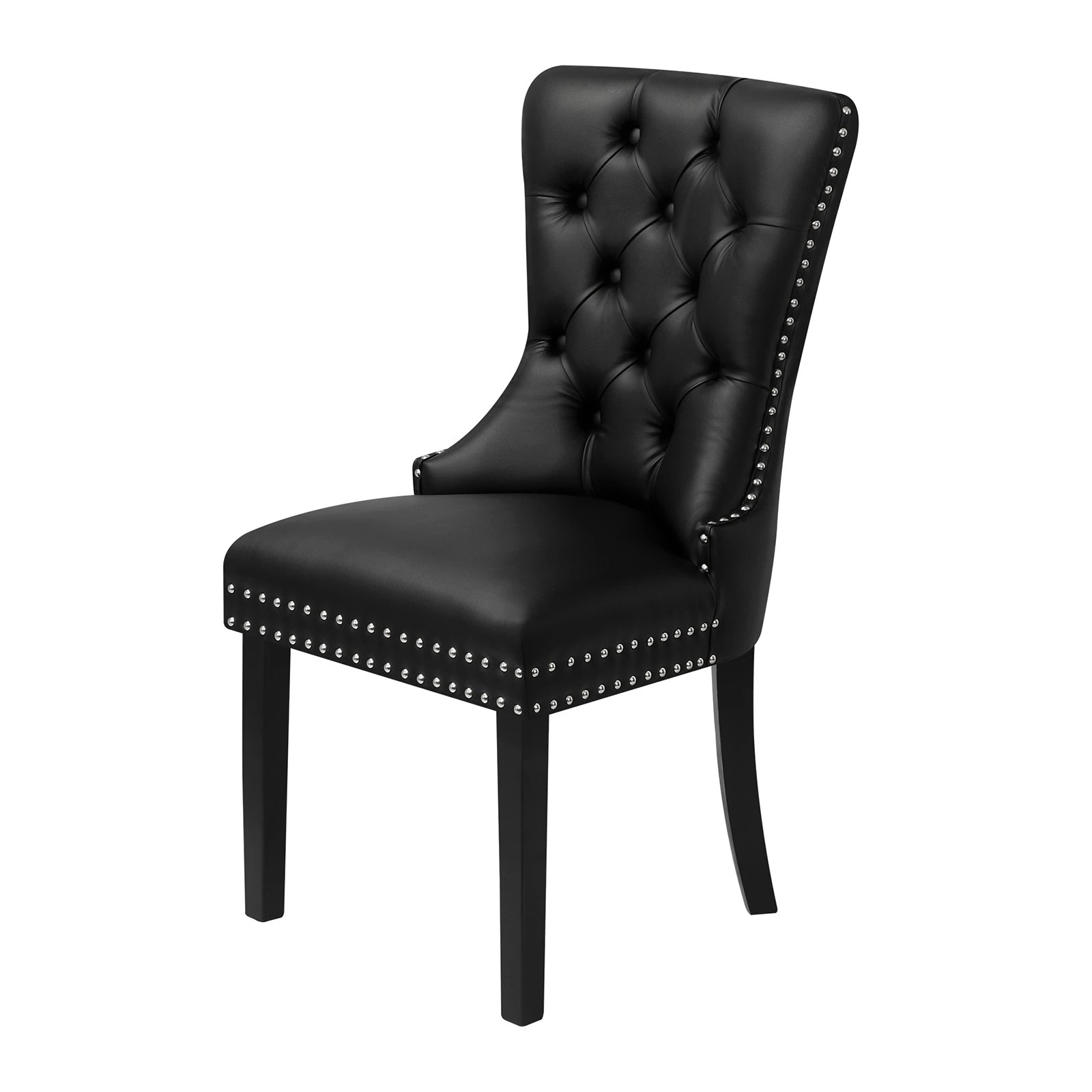 6 Oikiture 4x Dining Chairs Upholstered French Provincial Tufted PU Leather - Black, 6 of 8