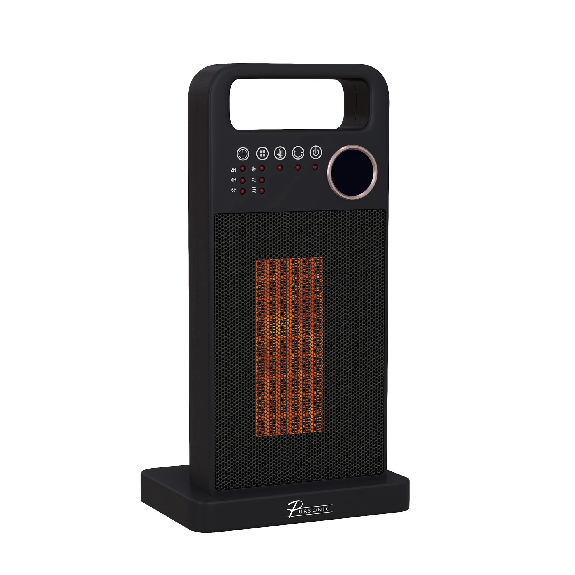 1 Pursonic Digital Ceramic Oscillating Tower Heater - Black, 1 of 4
