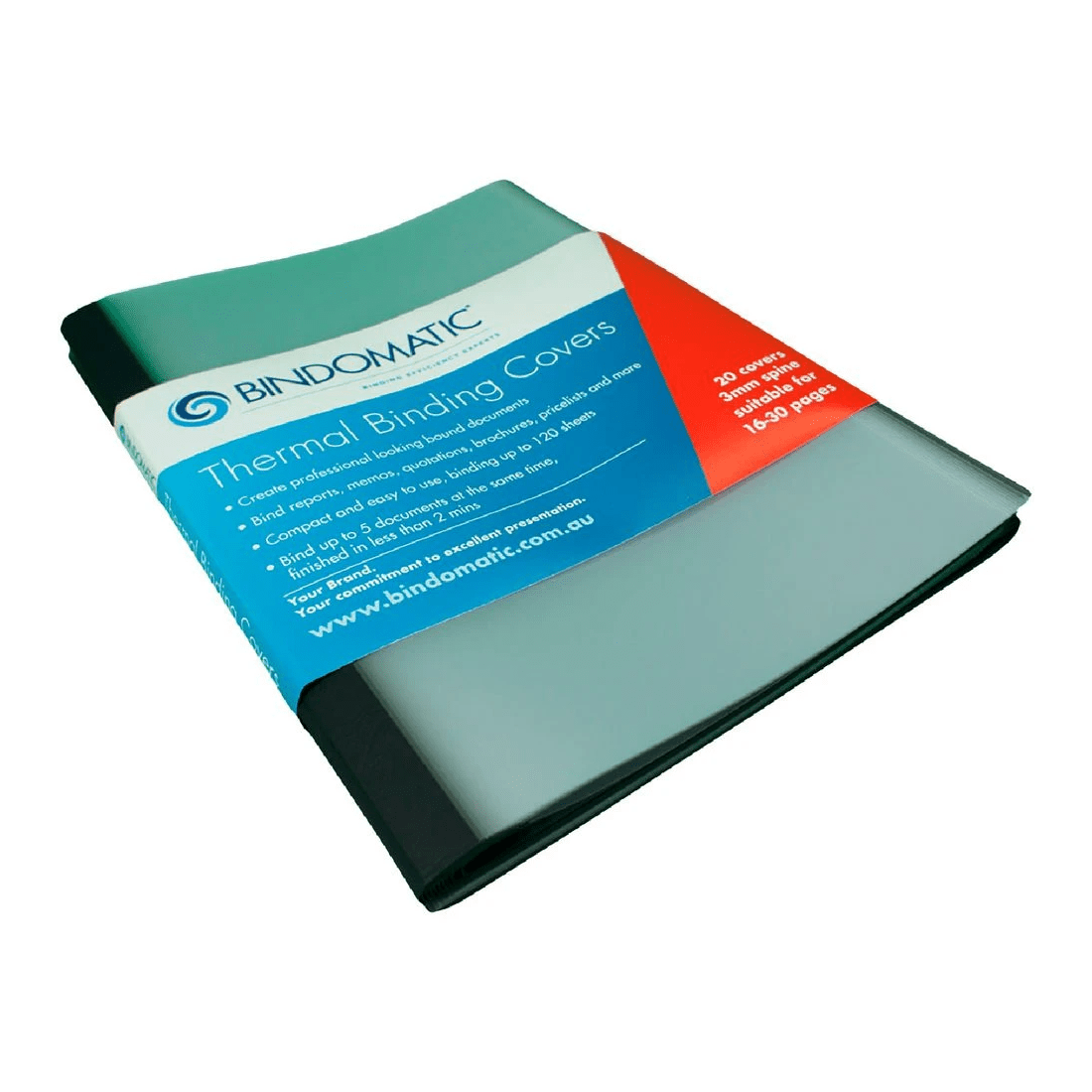 2 Bindomatic Thermal Binding Covers A4 3mm Black 20 Pack, 2 of 2