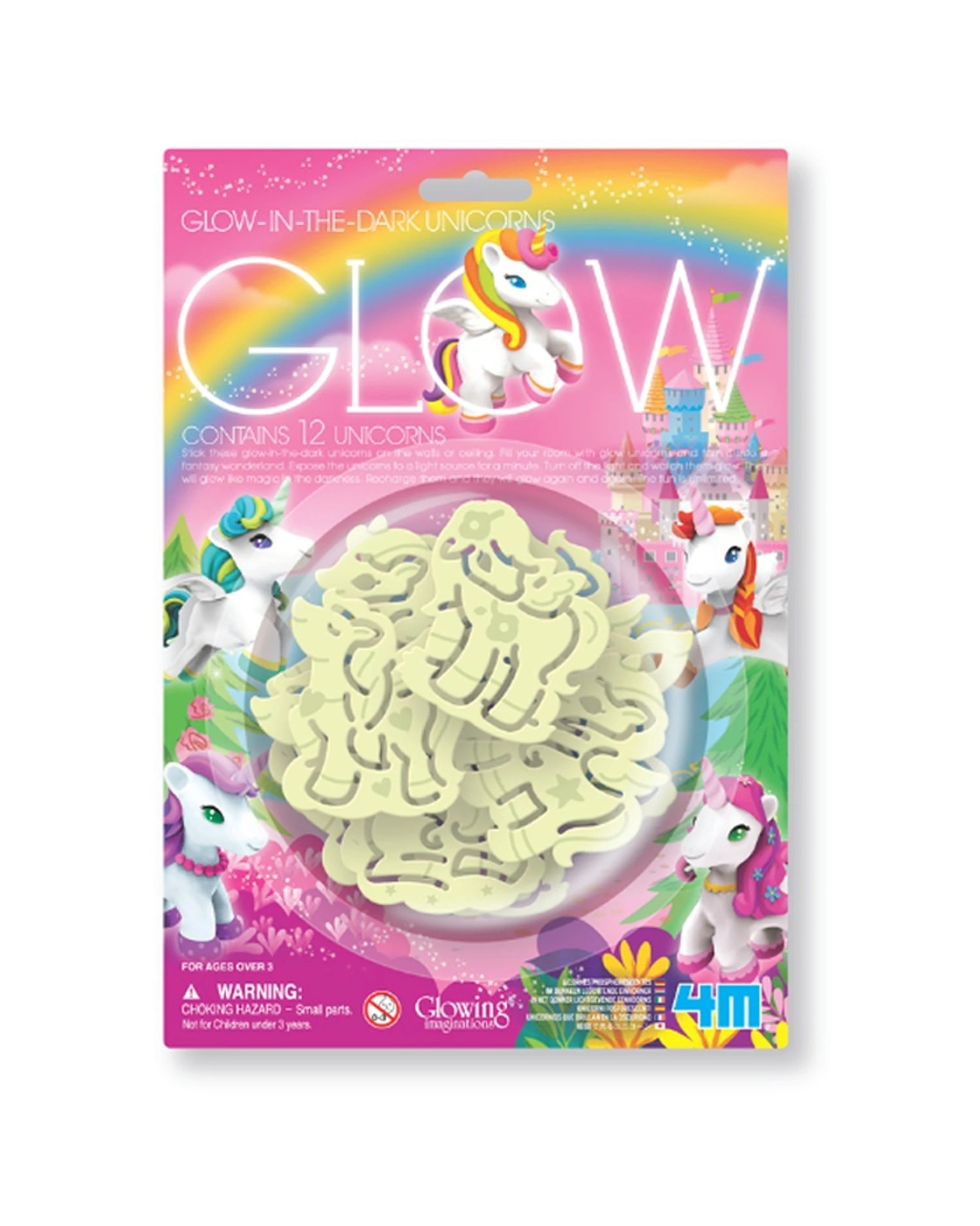 1 4M 12pc Glow Unicorns Glowing Wall Ceiling Bedroom Decor Kids Activity Toy, 1 of 1