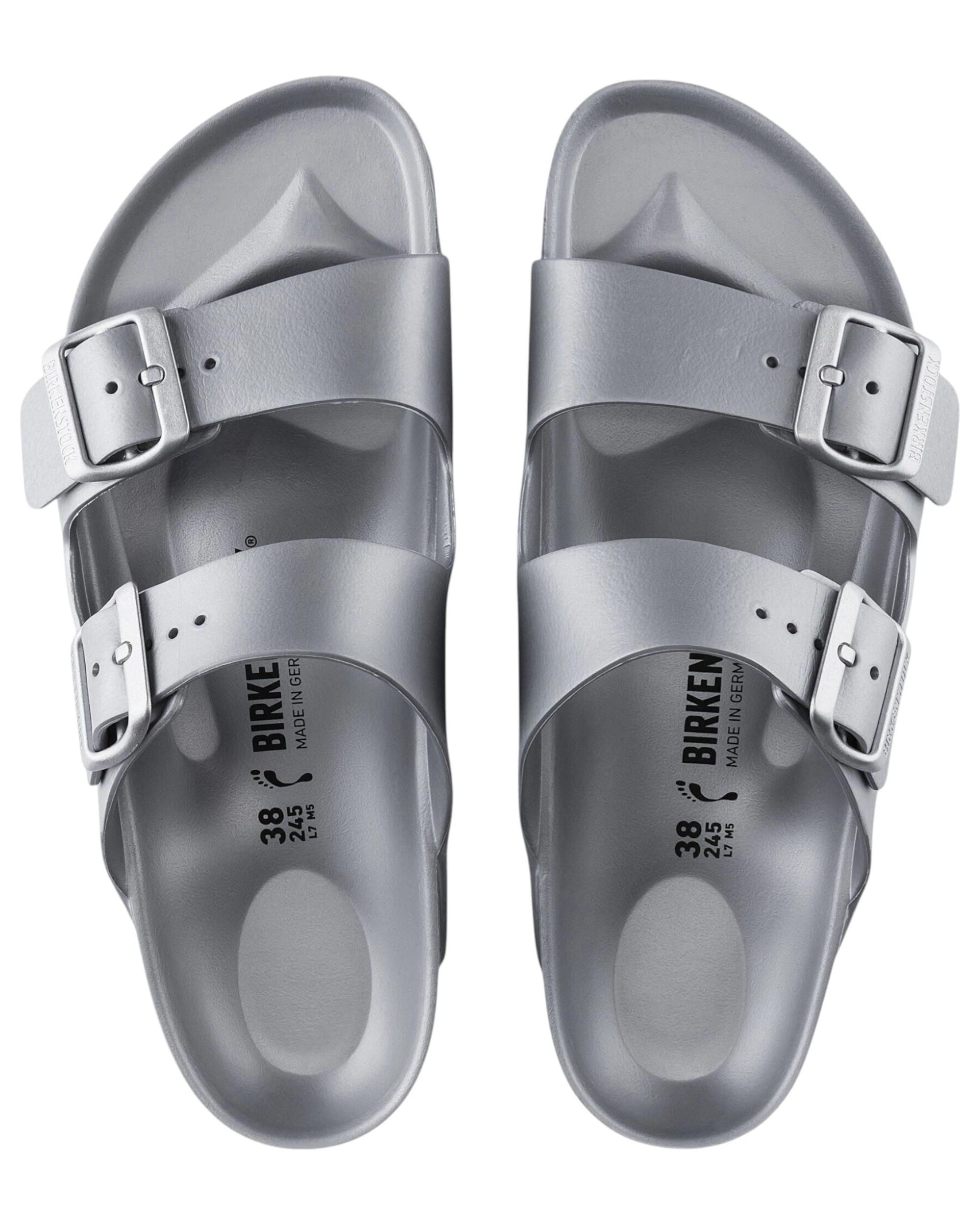 4 Birkenstock Mens Arizona EVA Regular Slip On Sandals METALLIC SILVER, 4 of 6