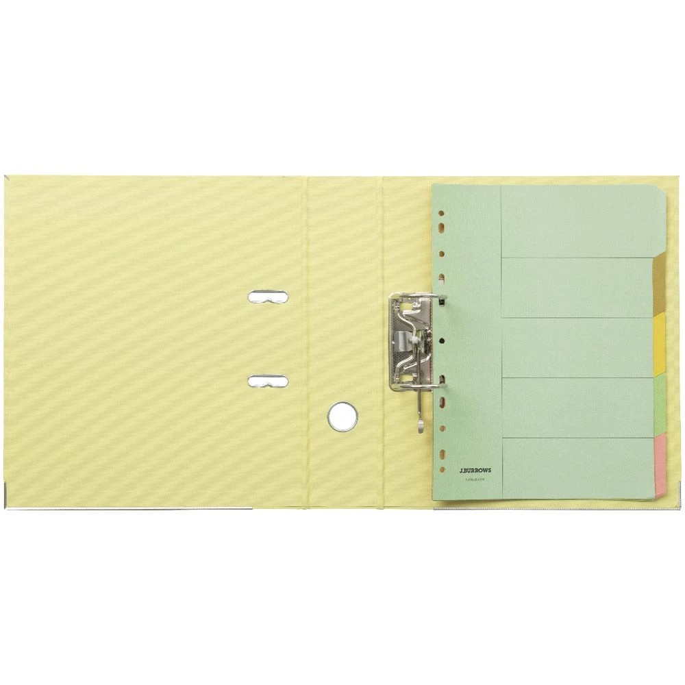 6 J.Burrows A4 Lever Arch Pale Lemon, 6 of 6