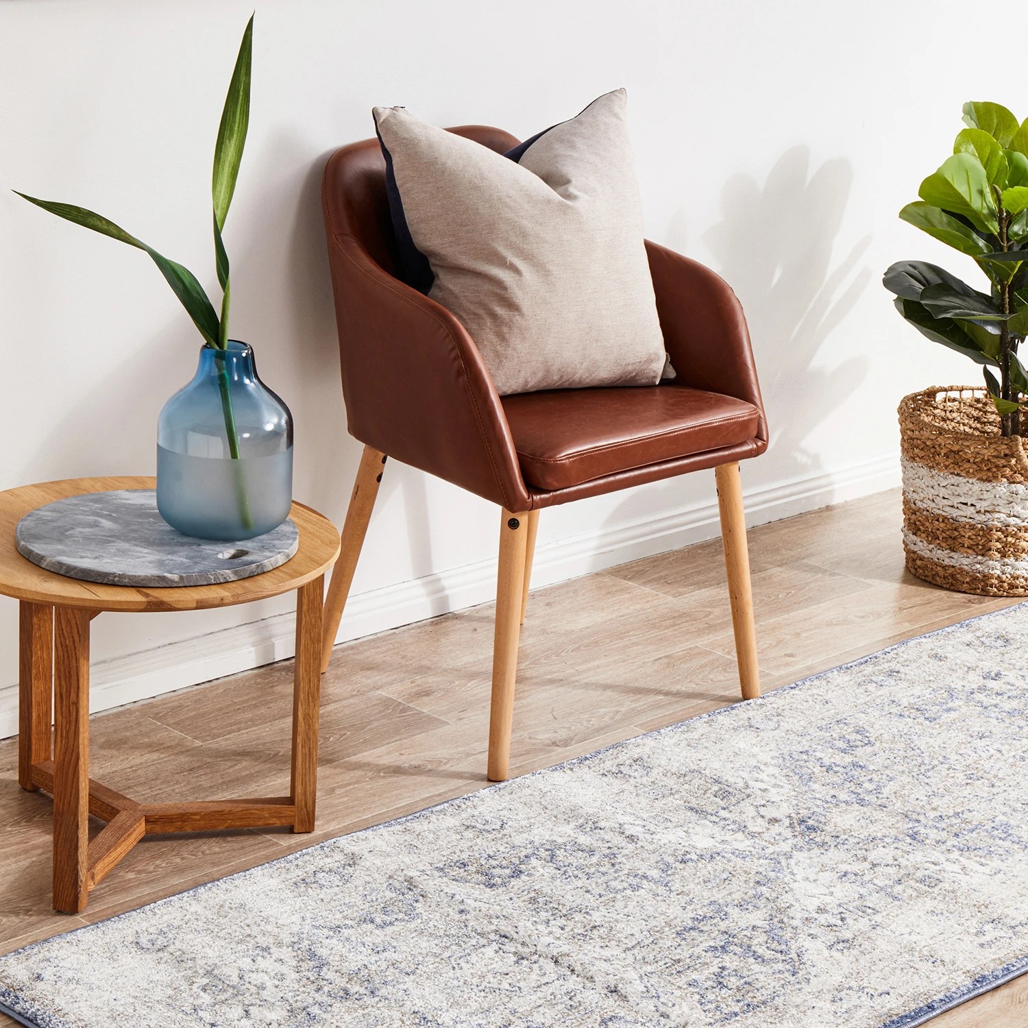 3 Common Ground Rugs Elite Hugo 400x80cm - Large Runner Power Loomed Pet Friendly Rug - Blue, 3 of 9
