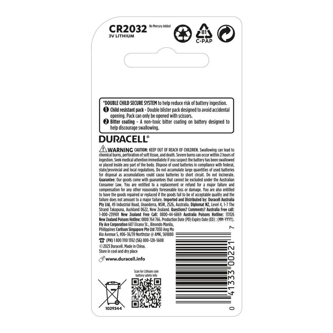 2 2 Pack Duracell Specialty 2032 Lithium Batteries, 2 of 9