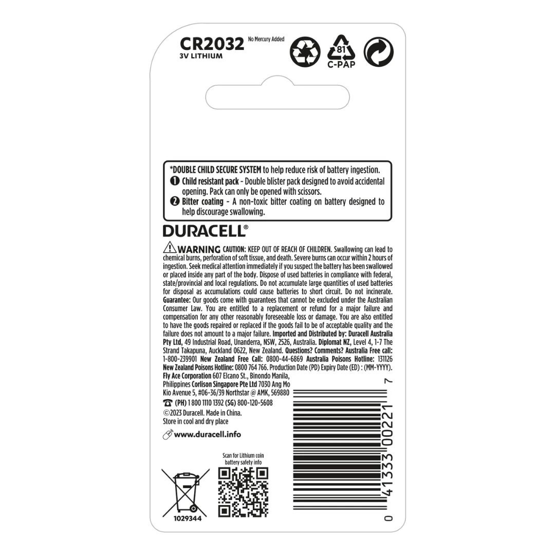 2 2 Pack Duracell Specialty 2032 Lithium Batteries, 2 of 9