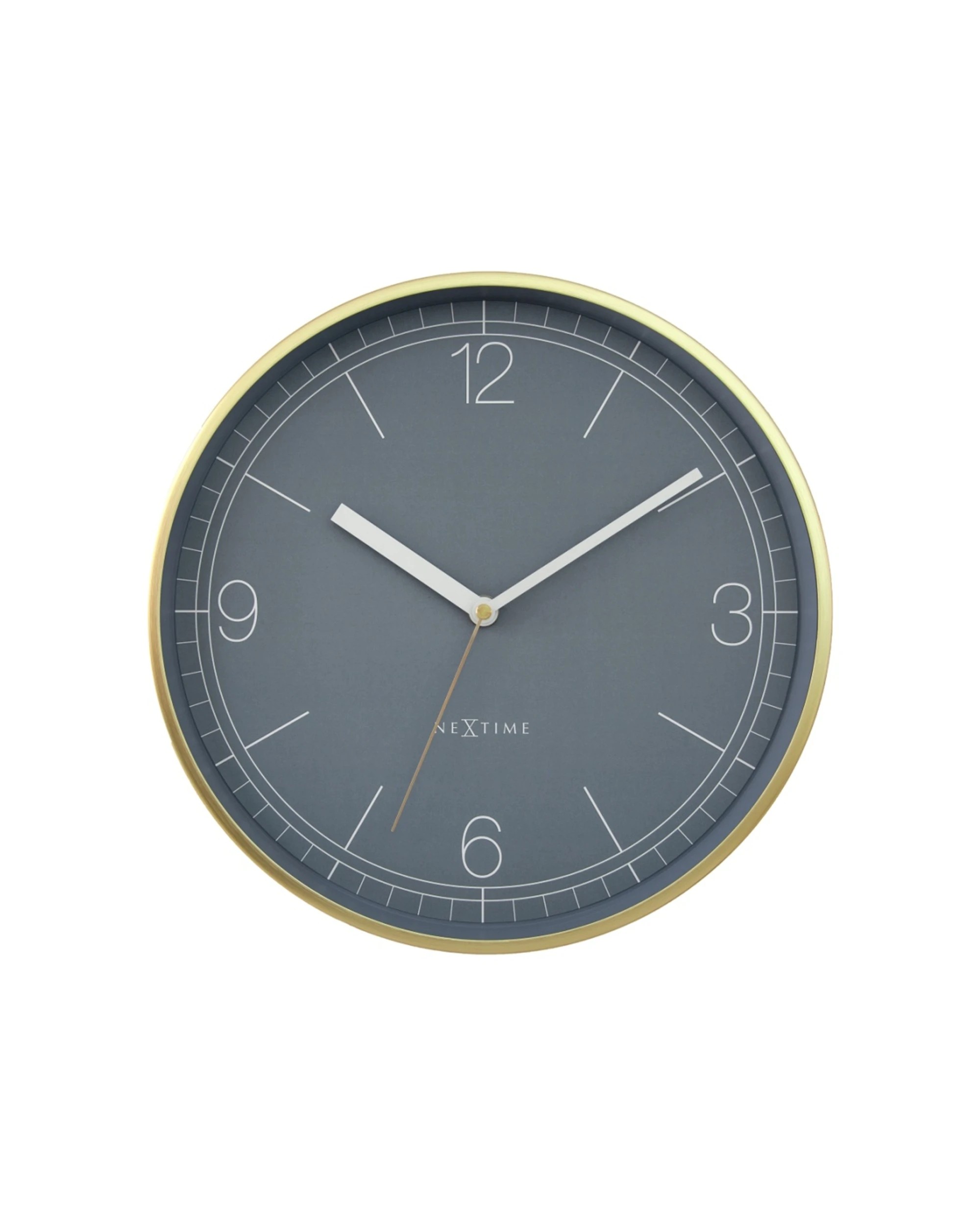 1 NeXtime Nova Wall Clock Brushed Aluminium Elegant Style 30cm - Blue, 1 of 5