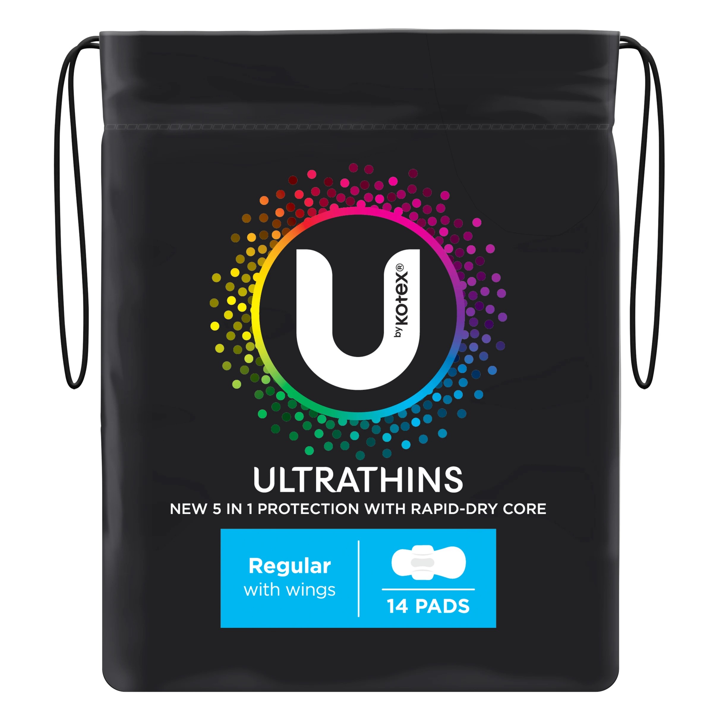 2 U By Kotex 14 Pack Ultrathin Regular Pads with Wings, 2 of 8