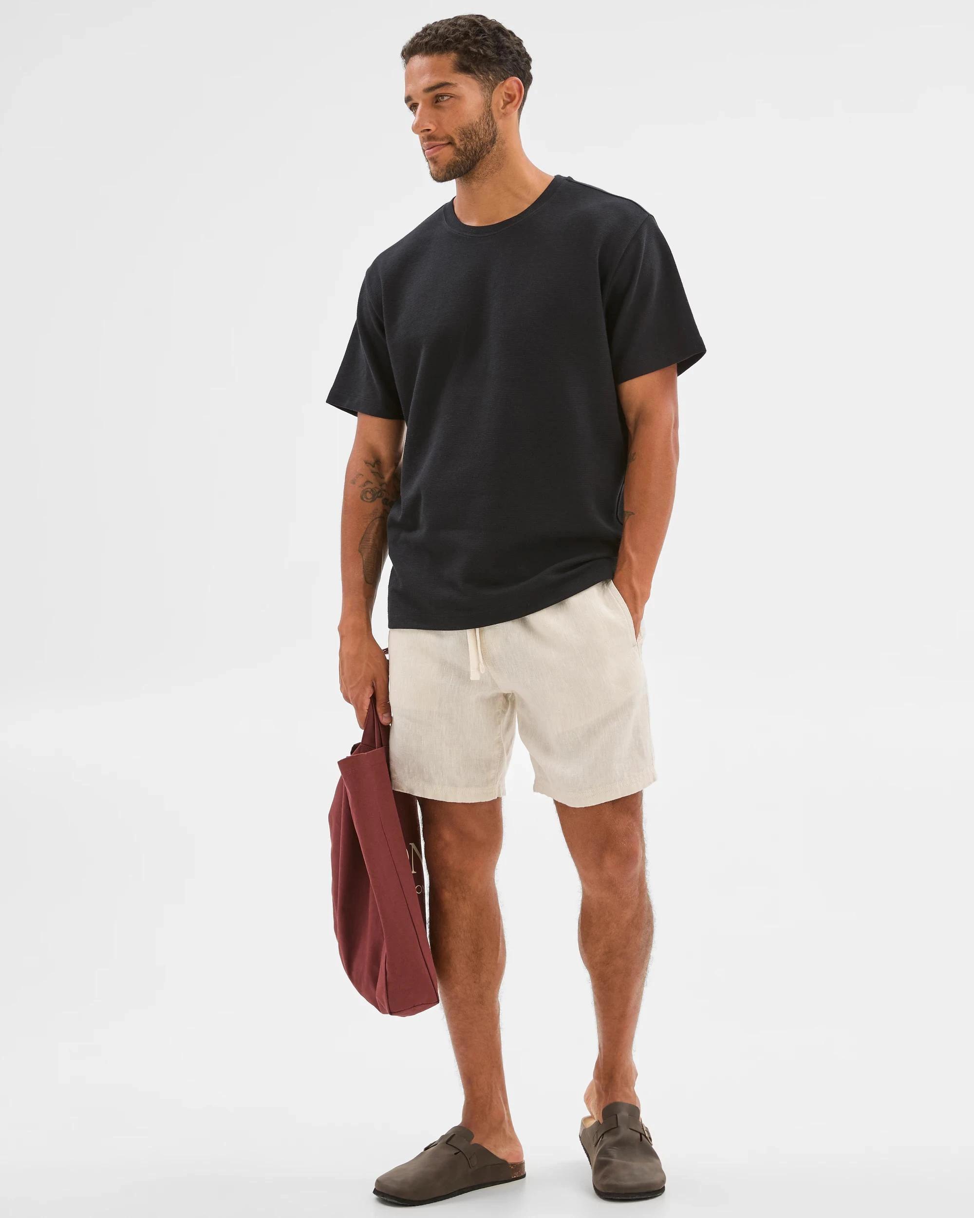 2 Target Australian Cotton Blend Textured T-Shirt BLACK, 2 of 6