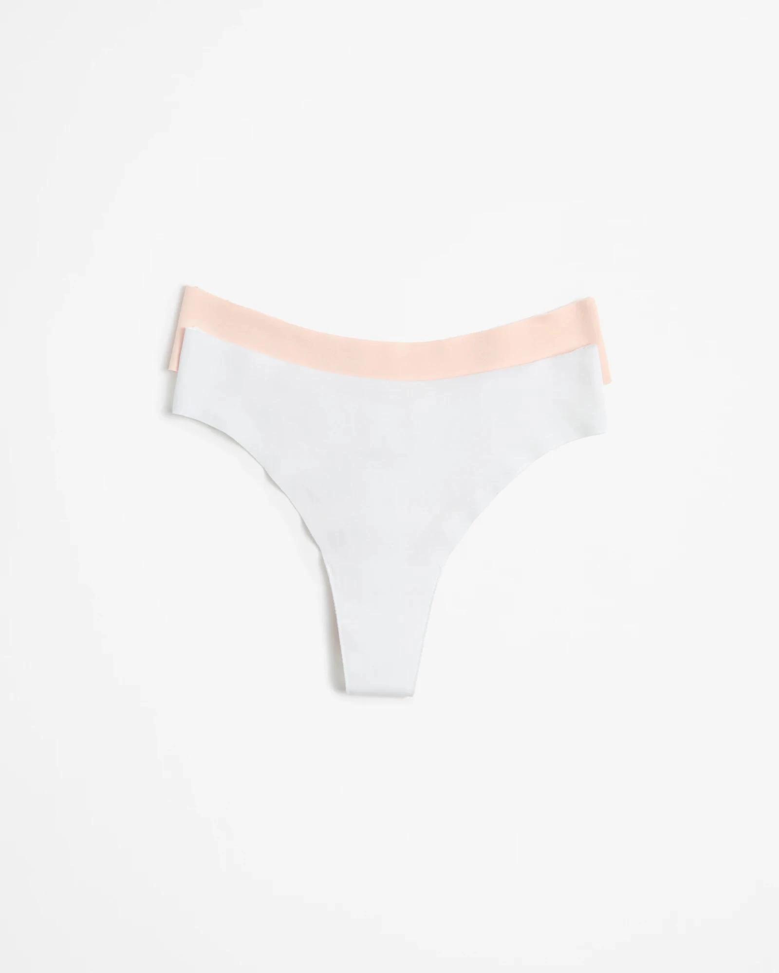 1 Target Woman 2 Pack No Show G-String Briefs BLUSH  WHITE, 1 of 3