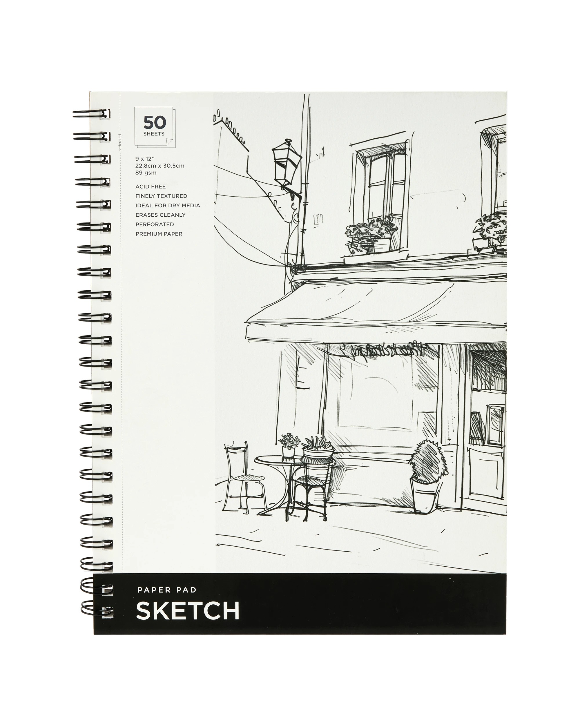 1 50 Sheets 9in. x 12in. Sketch Spiral Art Pad, 1 of 4