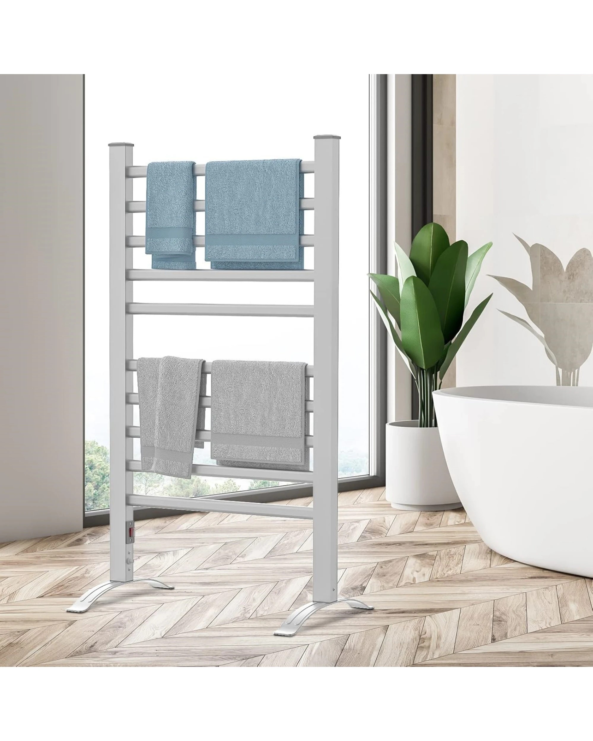 4 Advwin Electric Heated Towel Rack Wall Mount Drying Rail, 4 of 5