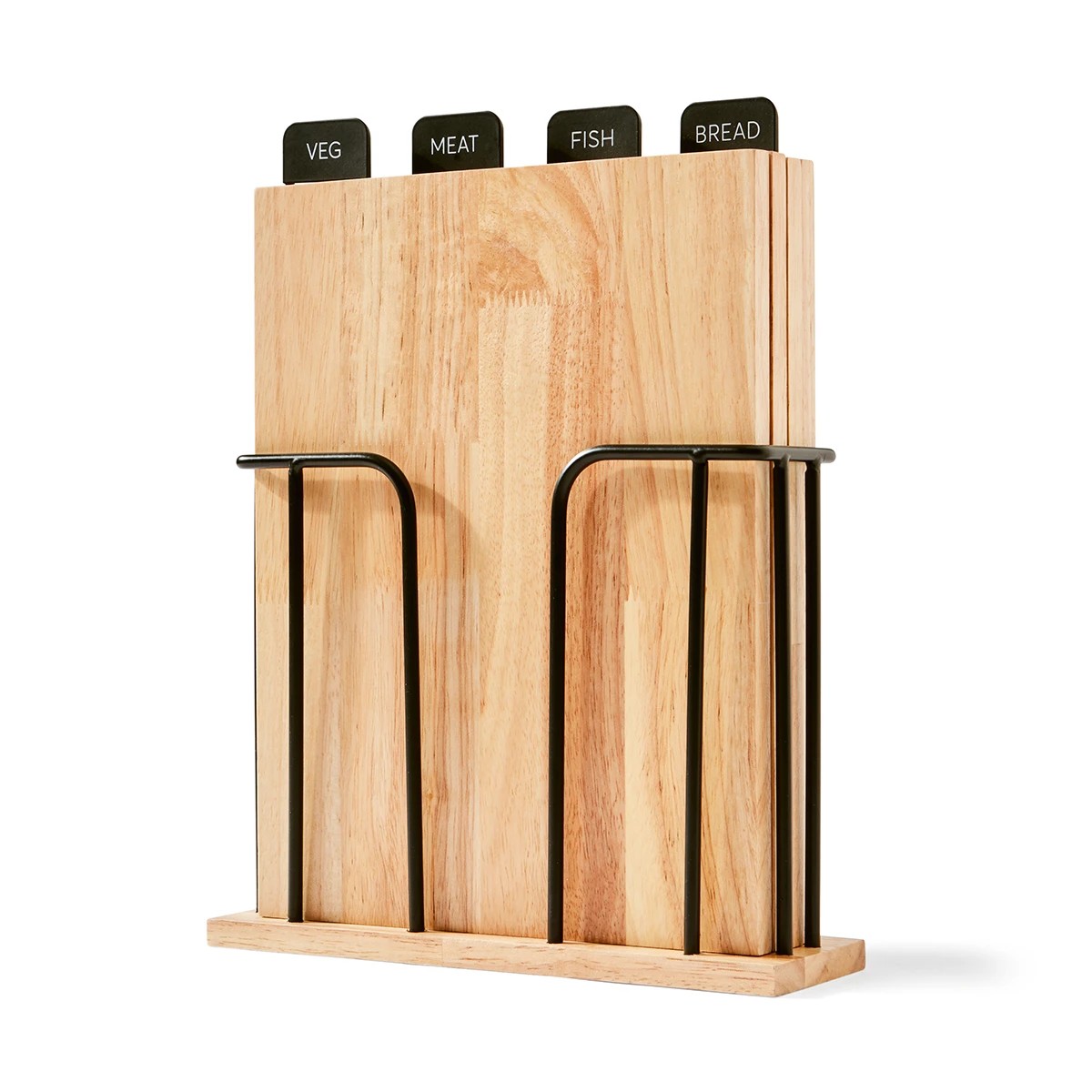 2 Set of 4 Wood Cutting Boards with Stand, 2 of 10