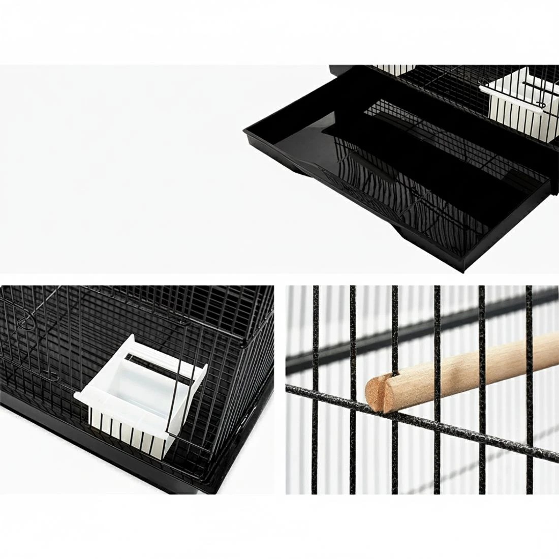 6 i.Pet Bird Cage 88cm Large Aviary - Black, 6 of 8