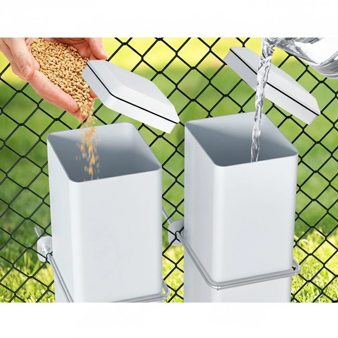 3 Giantz Chicken Feeder 4L Water Dispenser Automatic - White, 3 of 4
