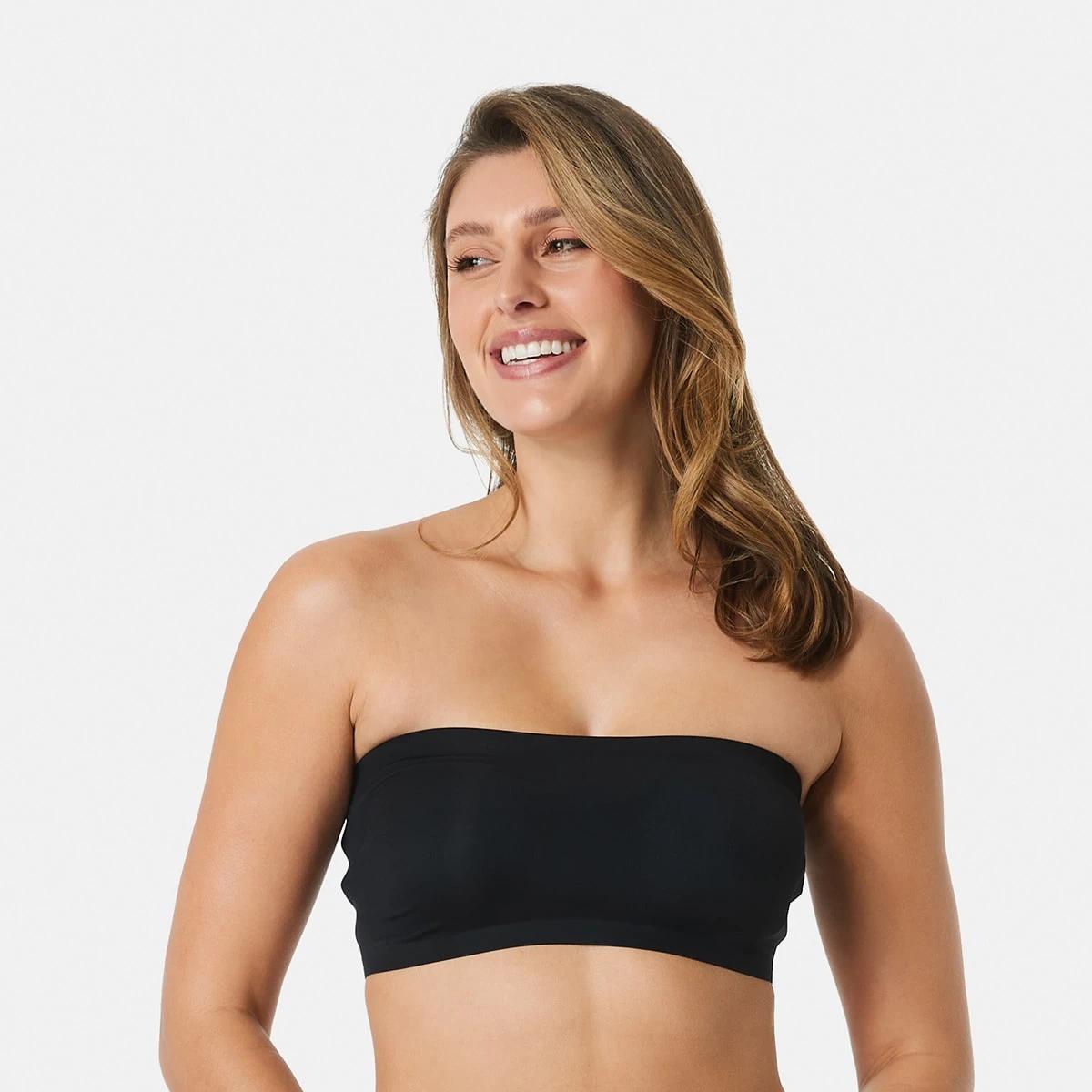 1 Wirefree Smooth Bandeau Bra BLACK, 1 of 3