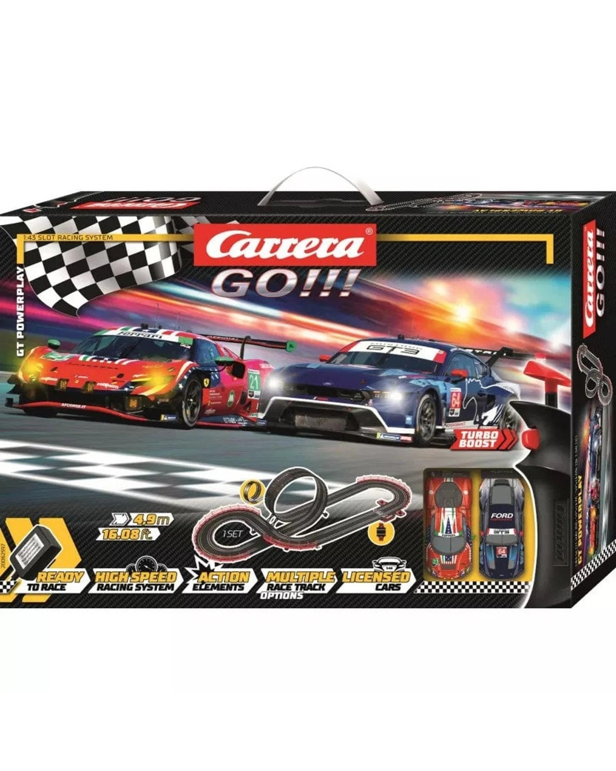 1 Carrera GO!!! Slot Car Set GT Powerplay GT3 Series 4.9m Track, 1 of 5