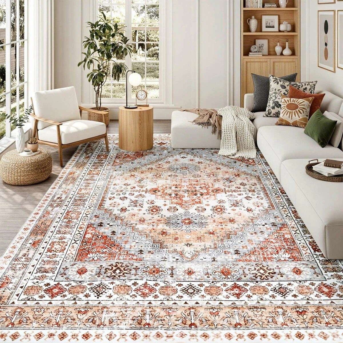 4 Ausway 2x3m Large Carpet Area Rug Traditional Washable Floor Mat, 4 of 6
