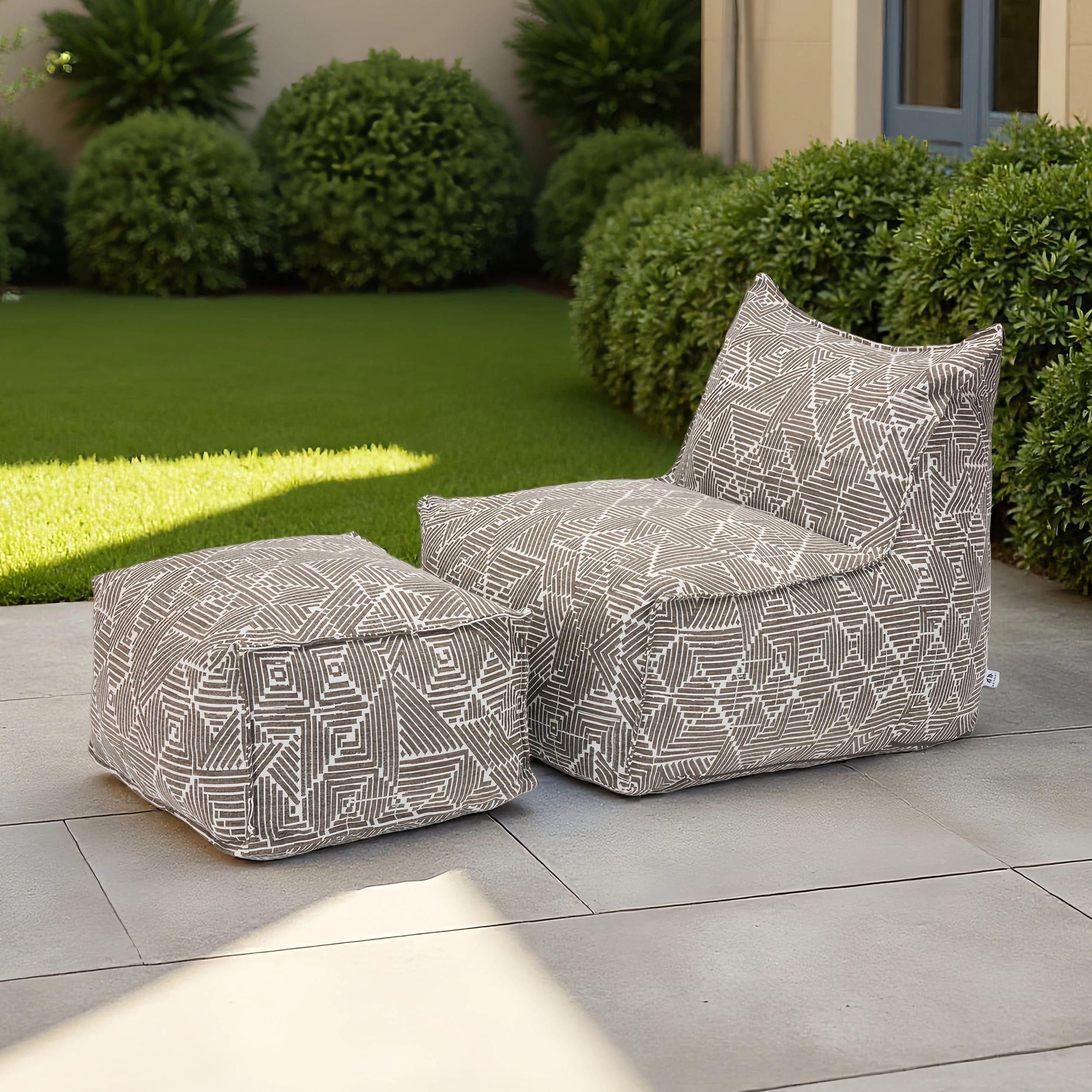 10 IHOMDEC Outdoor Waterproof Compression Sofa With Ottoman - Beige, 10 of 10