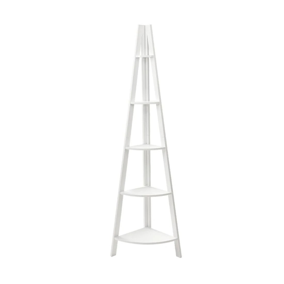 5 Artiss Bookshelf Corner Shelf 5 Tiers - White, 5 of 8