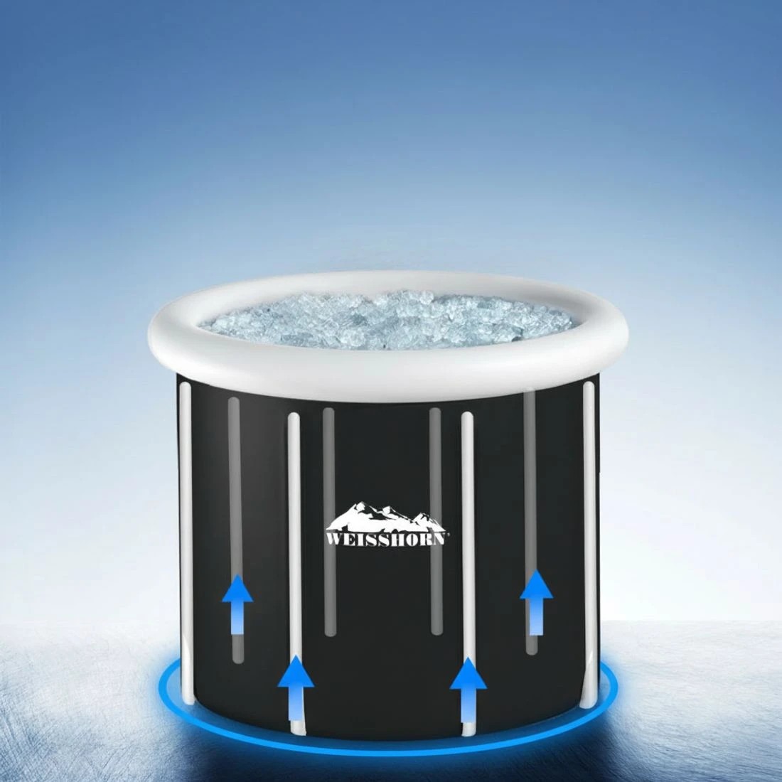 4 Weisshorn Portable Ice Bath Tub 70X80CM Inflatable Folding Bathtub Spa Massage - Black, 4 of 5