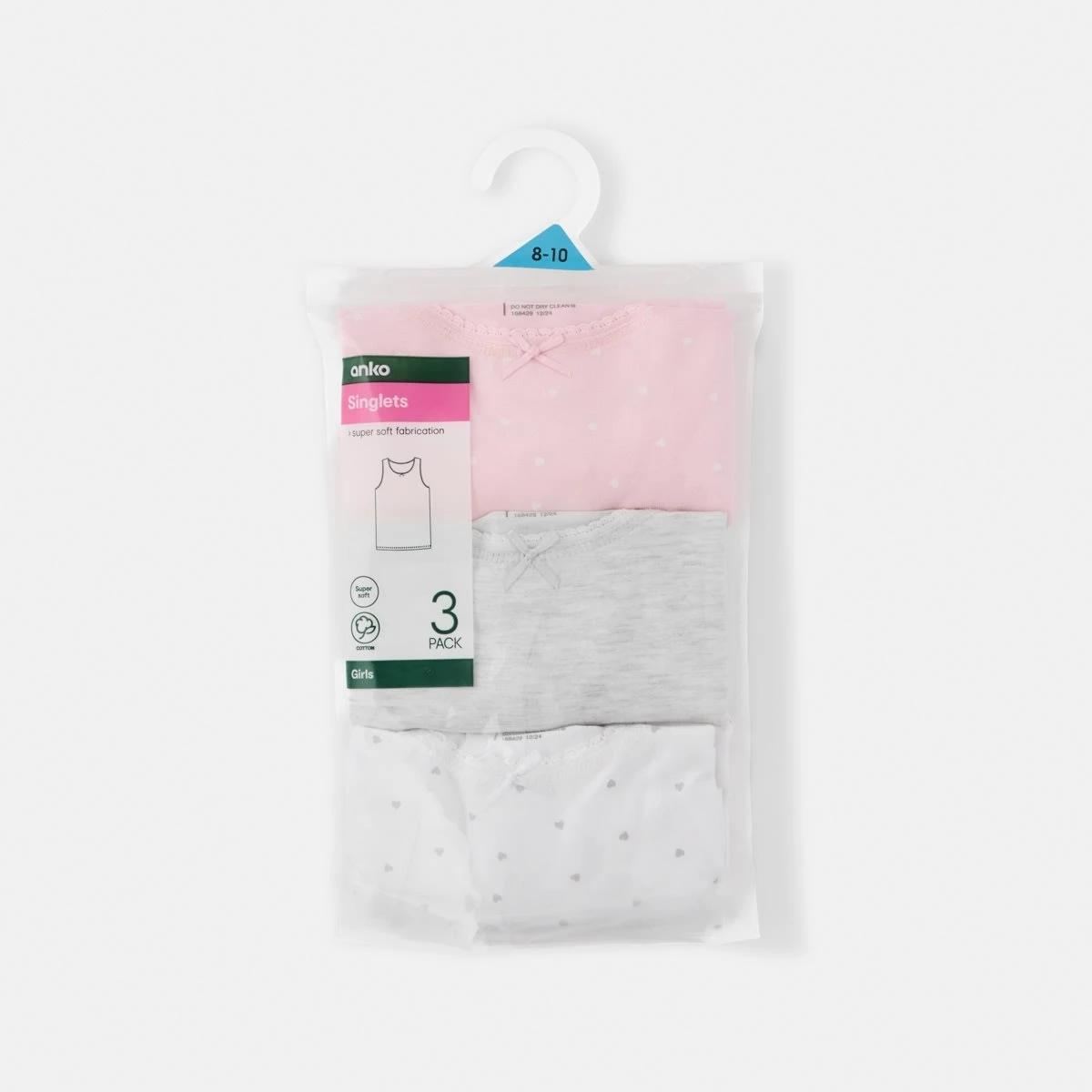 6 3 Pack Super Soft Singlets Pnk Heart, 6 of 6