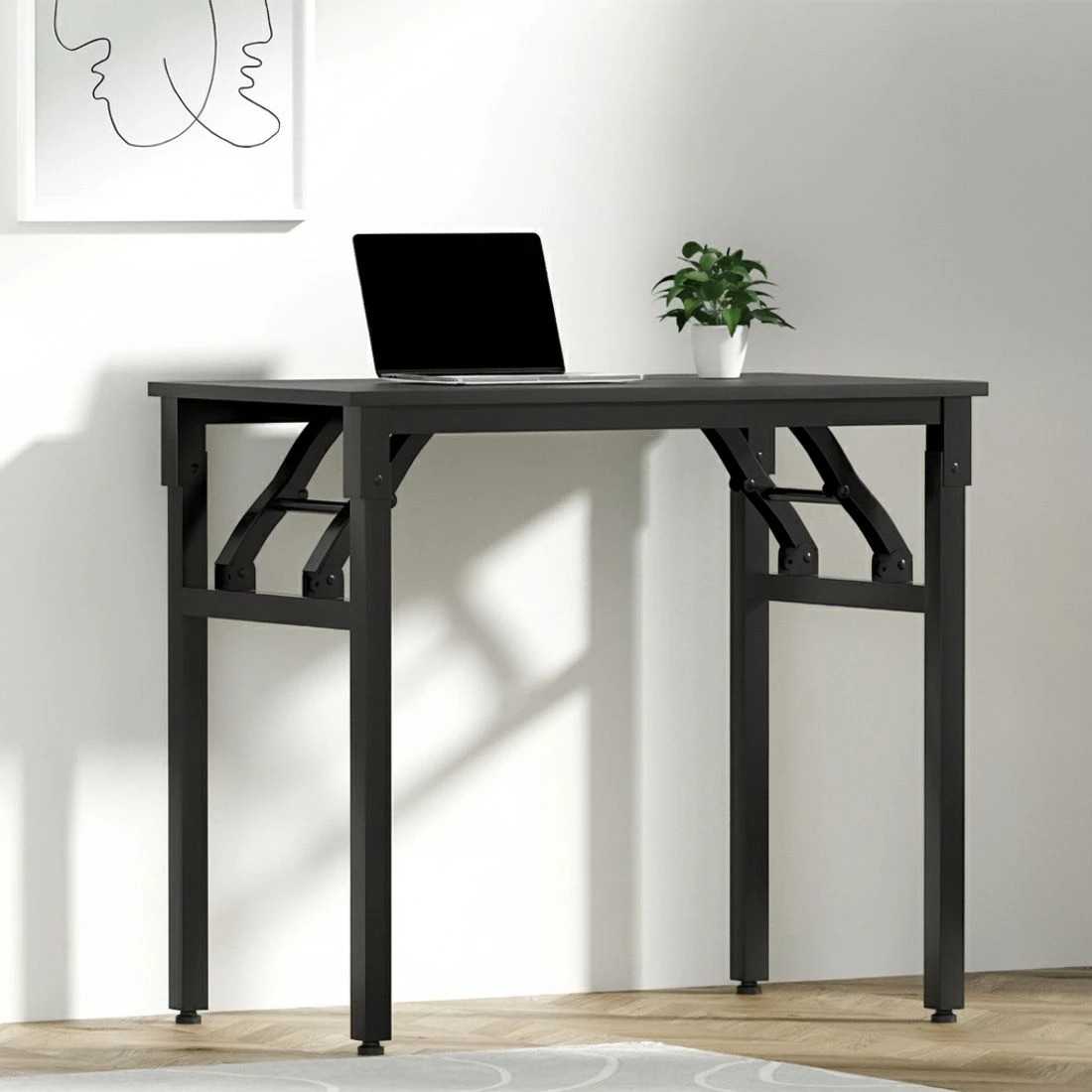 4 Artiss Computer Desk Foldable Balck 80CM - Black, 4 of 6