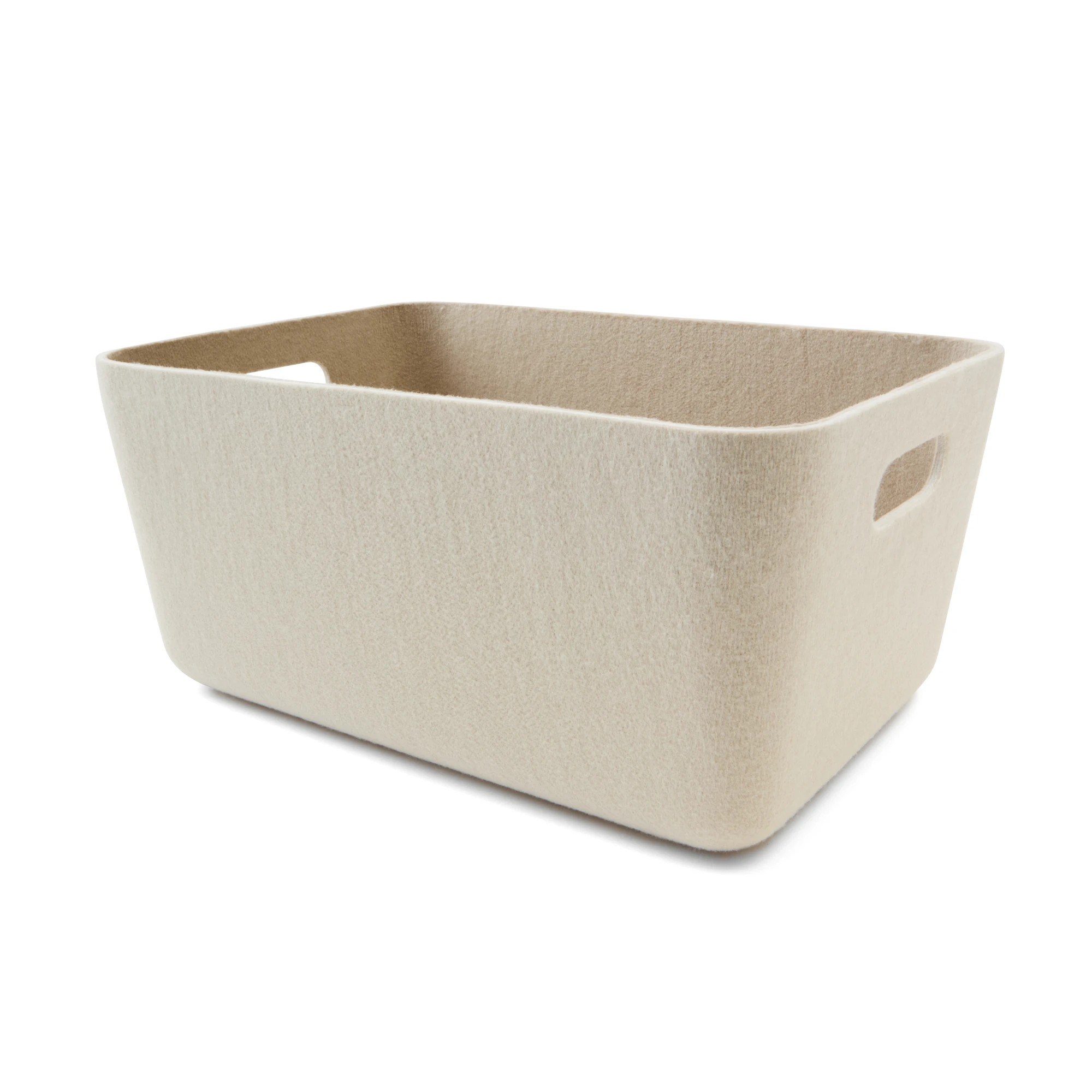 1 2 Tone Flat Felt Basket - Large, Grey, 1 of 7
