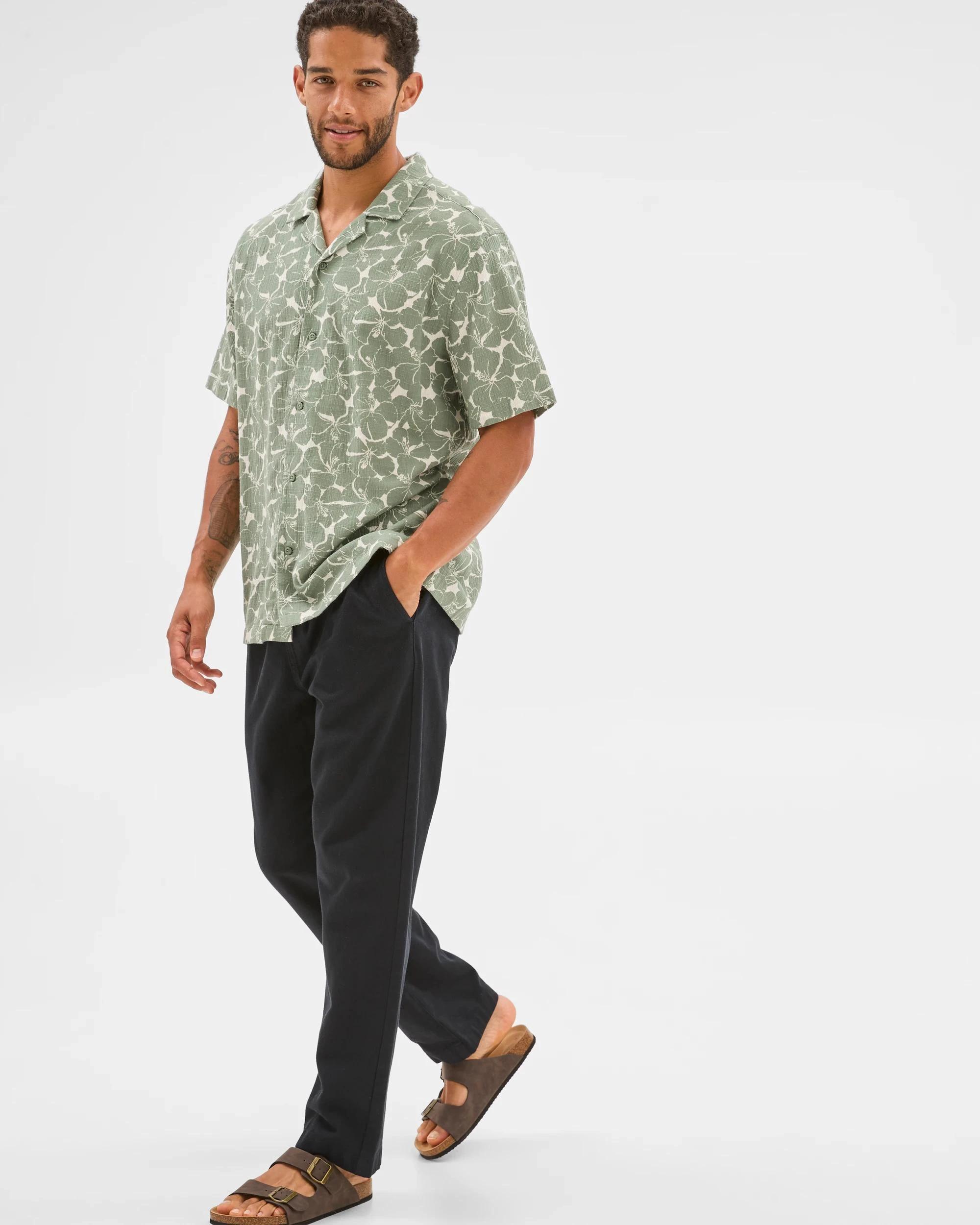 3 Target Crinkle Print Shirt GREEN, 3 of 6