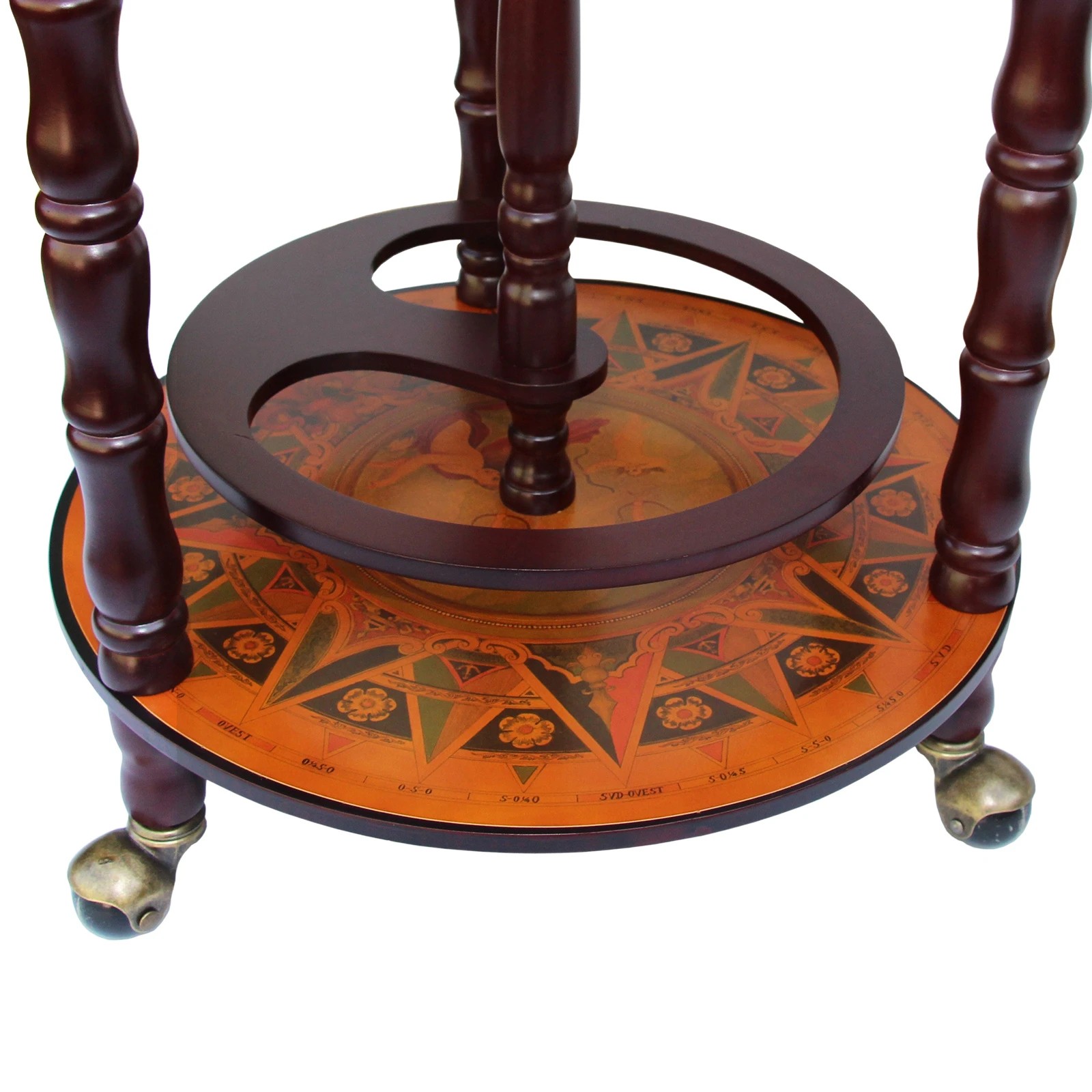 8 LUXSUITE Antique Globe Bar Cart Cabinet Alcohol Wine Drinks Coffee Serving Trolley Round Bottle Storage Mid-century, 8 of 8