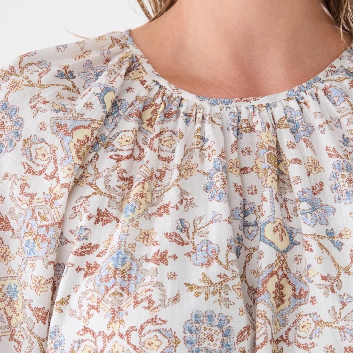 5 Long Sleeve Waist Tie Raglan Top BOHO FLORAL BRUNI BLUE, 5 of 6