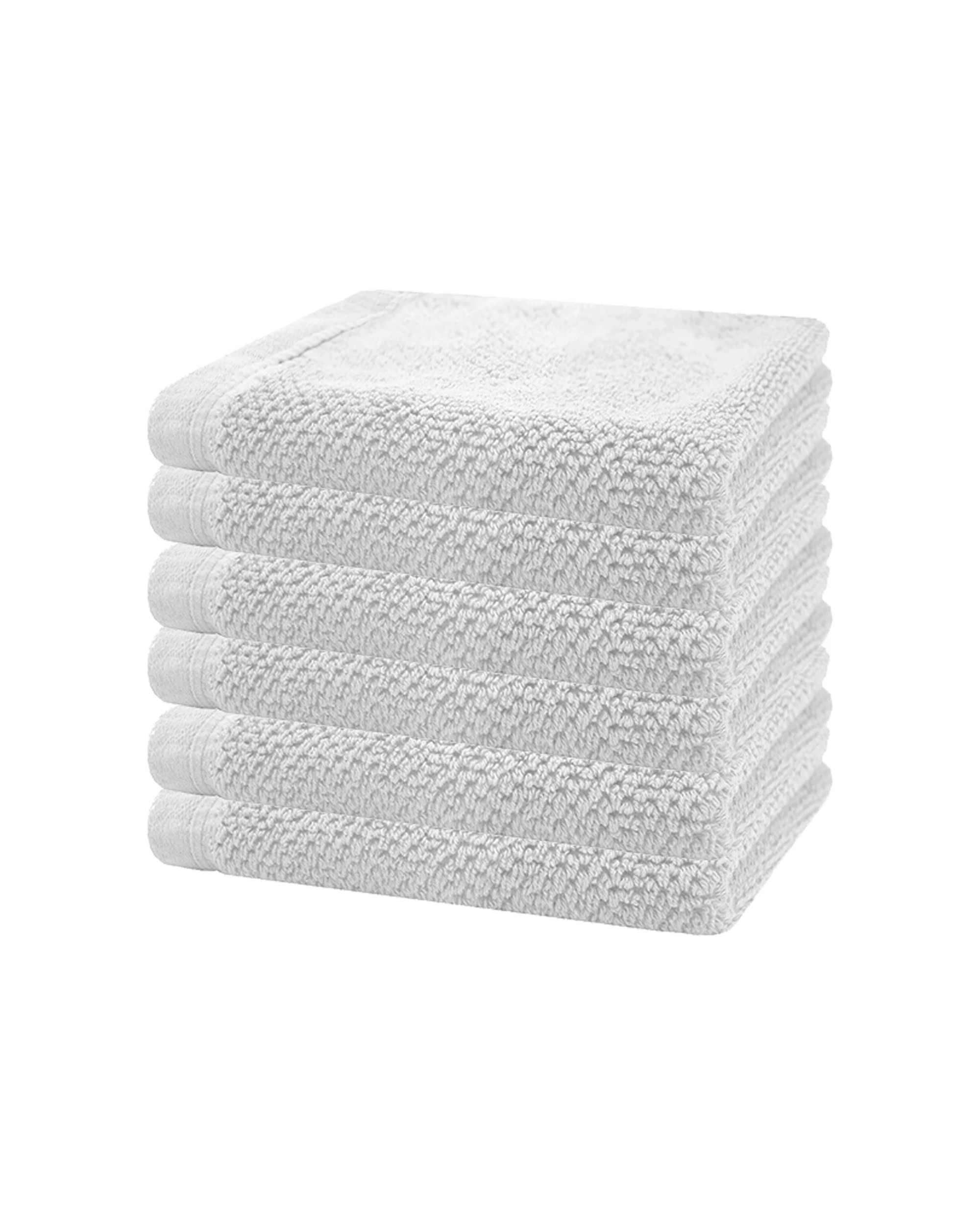 1 BAMBURY Angove 6pack Face Washer Turkish Cotton Soft Absorbent - White, 1 of 1