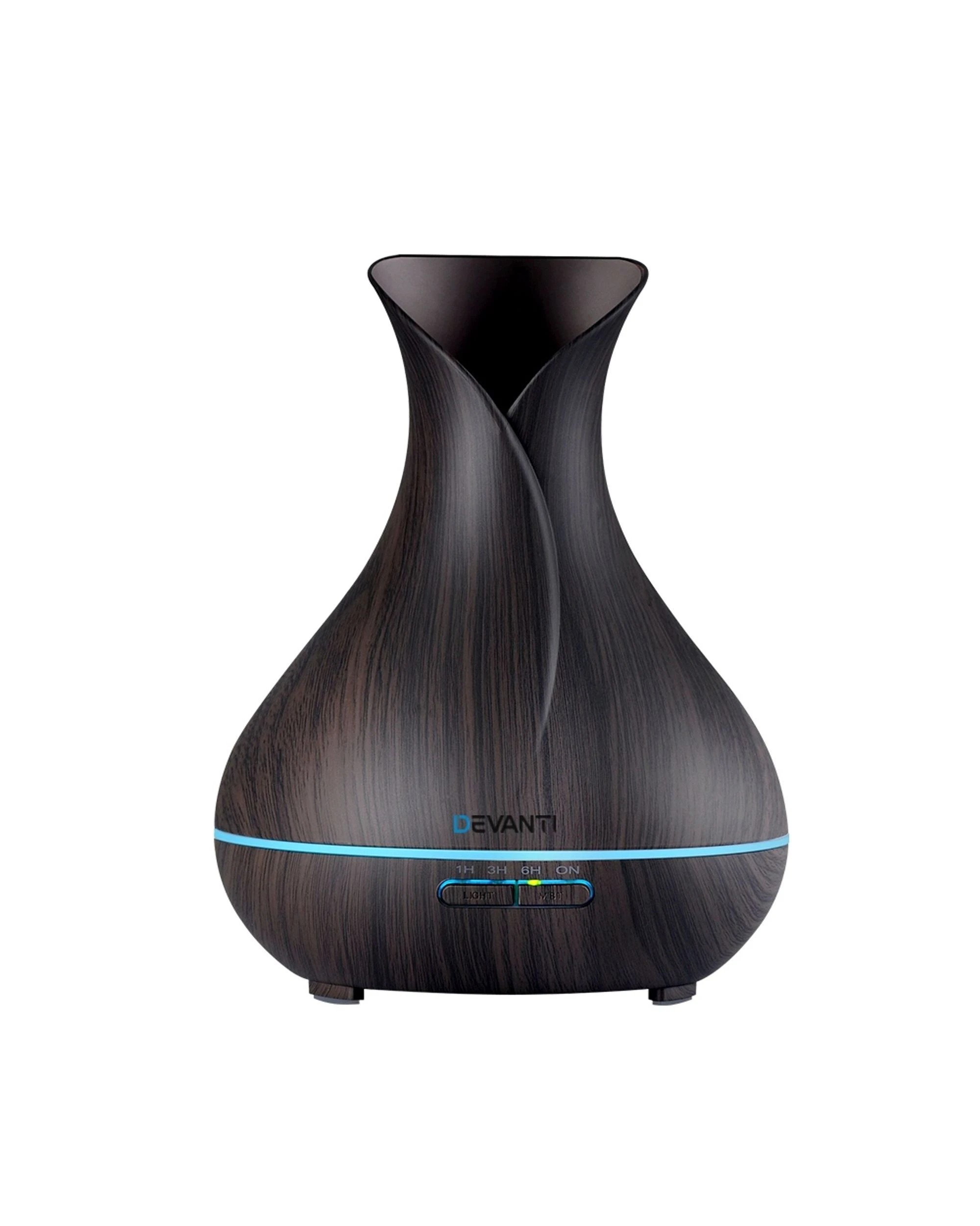 1 Devanti Aroma Diffuser Aromatherapy Dark Wood 400ml - Black, 1 of 8