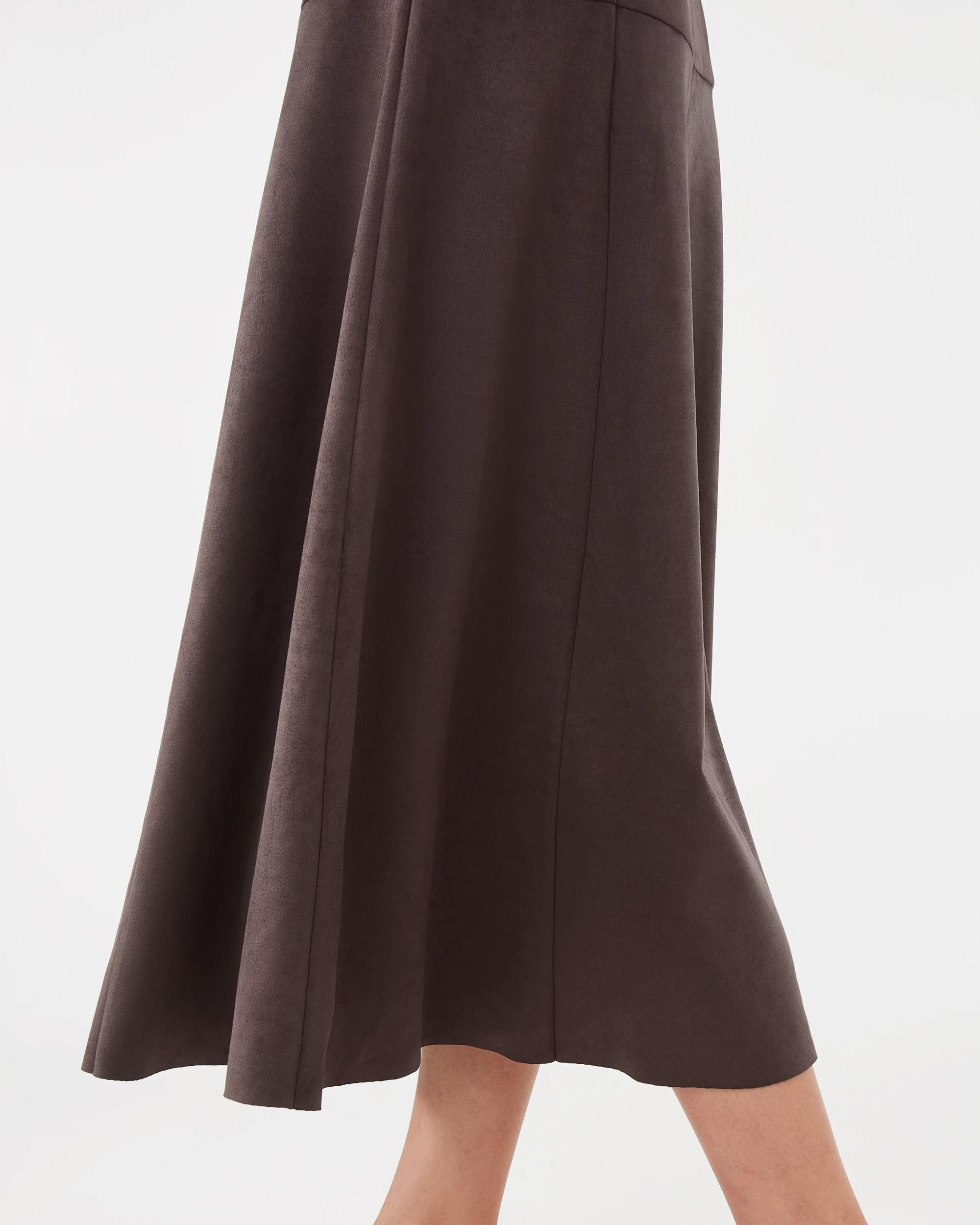 6 Suedette A-line Maxi Skirt Choc Plum, 6 of 6