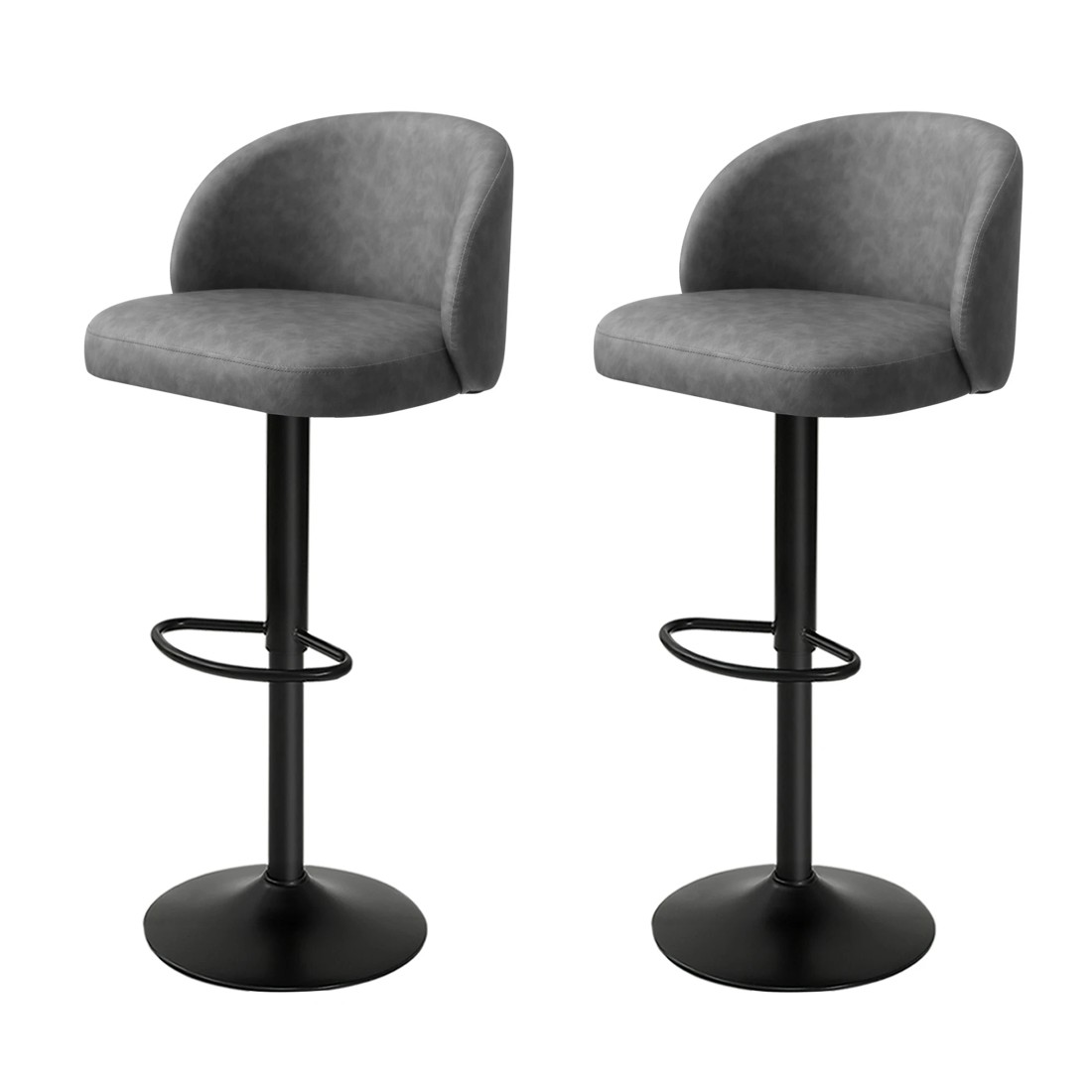 1 Levede 2x Bar Stool - Dark Grey, 1 of 3