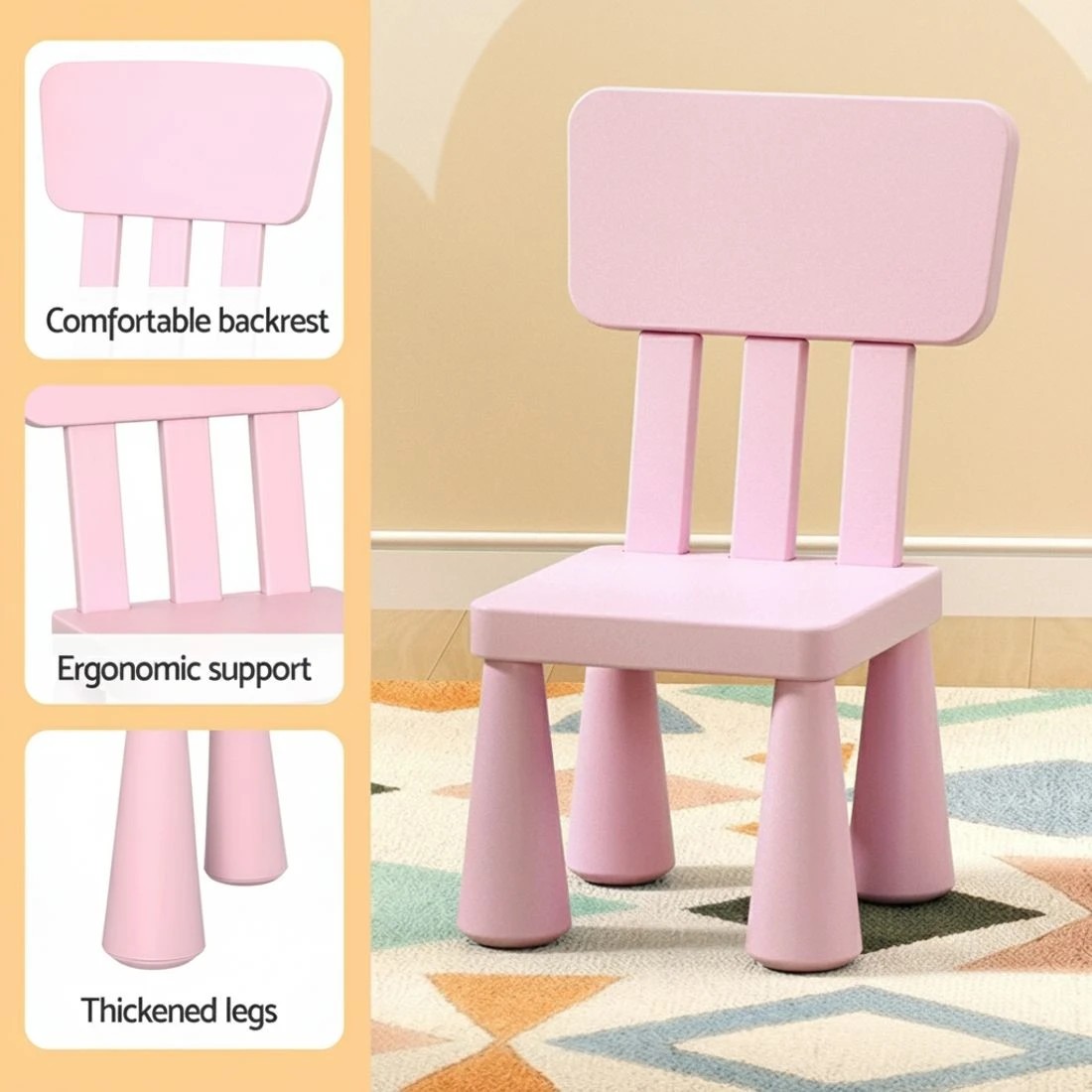 5 1 Keezi Kids Table and 2 Chairs Set - Pink, 5 of 5