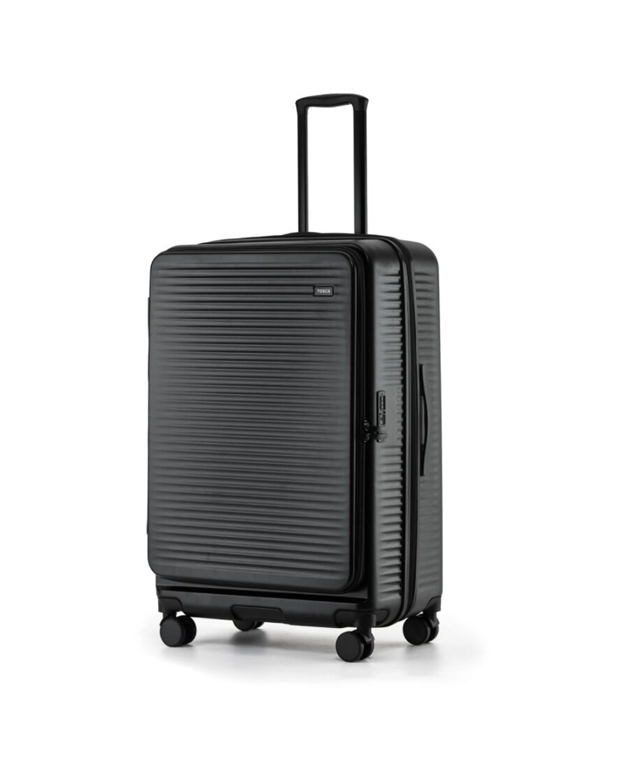 1 Tosca Zen Large Suitcase Travel Luggage With Wheels & Combination Lock - Black, 1 of 3