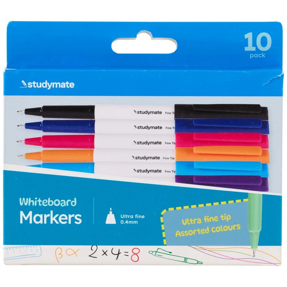 1 Studymate 0.4mm Ultra Fine Whiteboard Marker 10 Pack, 1 of 10
