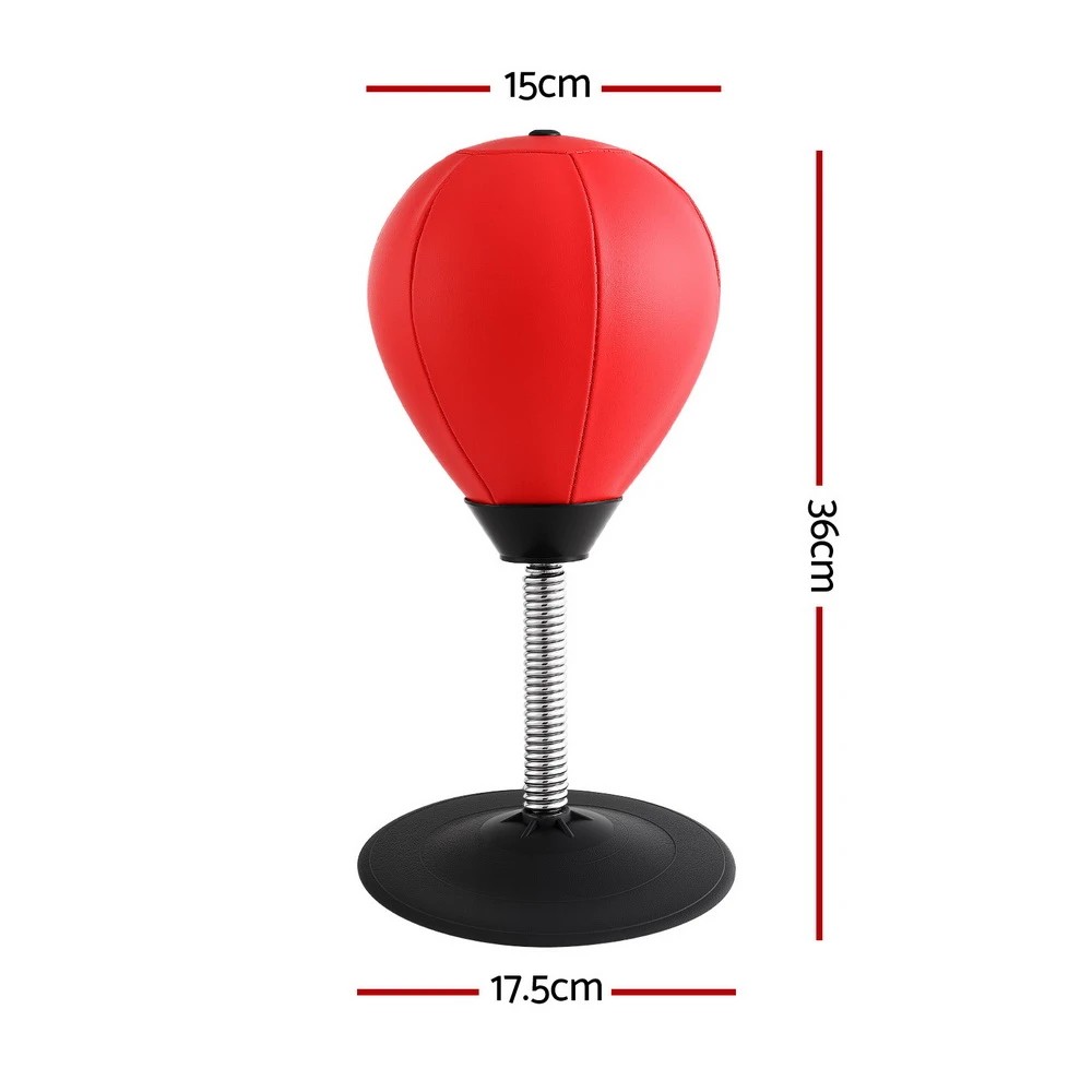 2 Everfit Desktop Punching Boxing Bag Stand Set with Pump Swivel Speed Balls - Red, 2 of 6