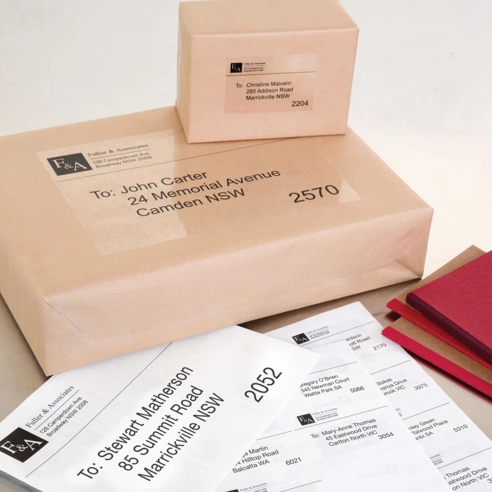 4 Avery 1UP Laser Shipping Labels Clear 25 Sheets, 4 of 4