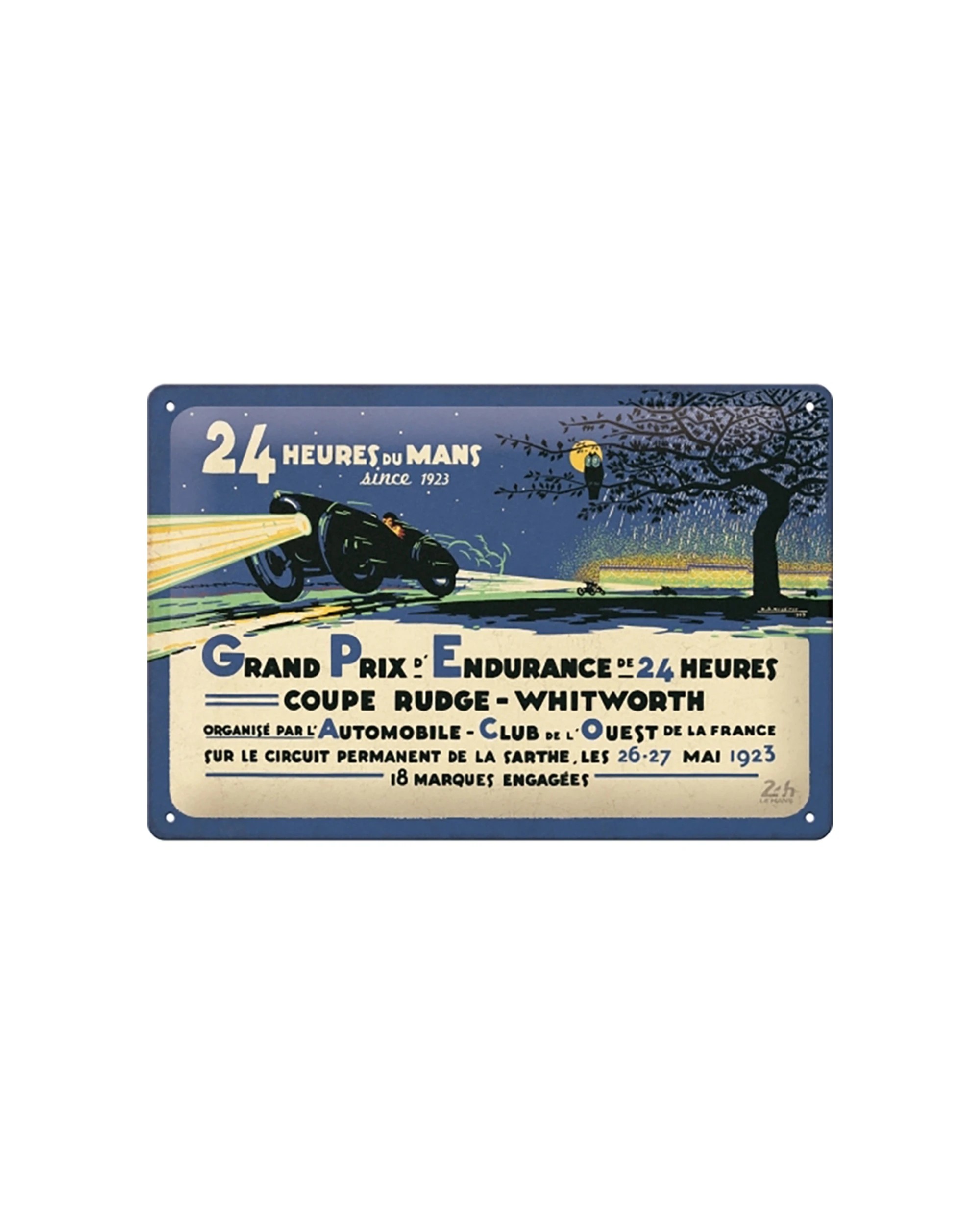 1 Nostalgic-Art Medium 20x30cm Metal Wall Art Sign Plaque -  24h Le Mans First Race 1923 - Blue, 1 of 1