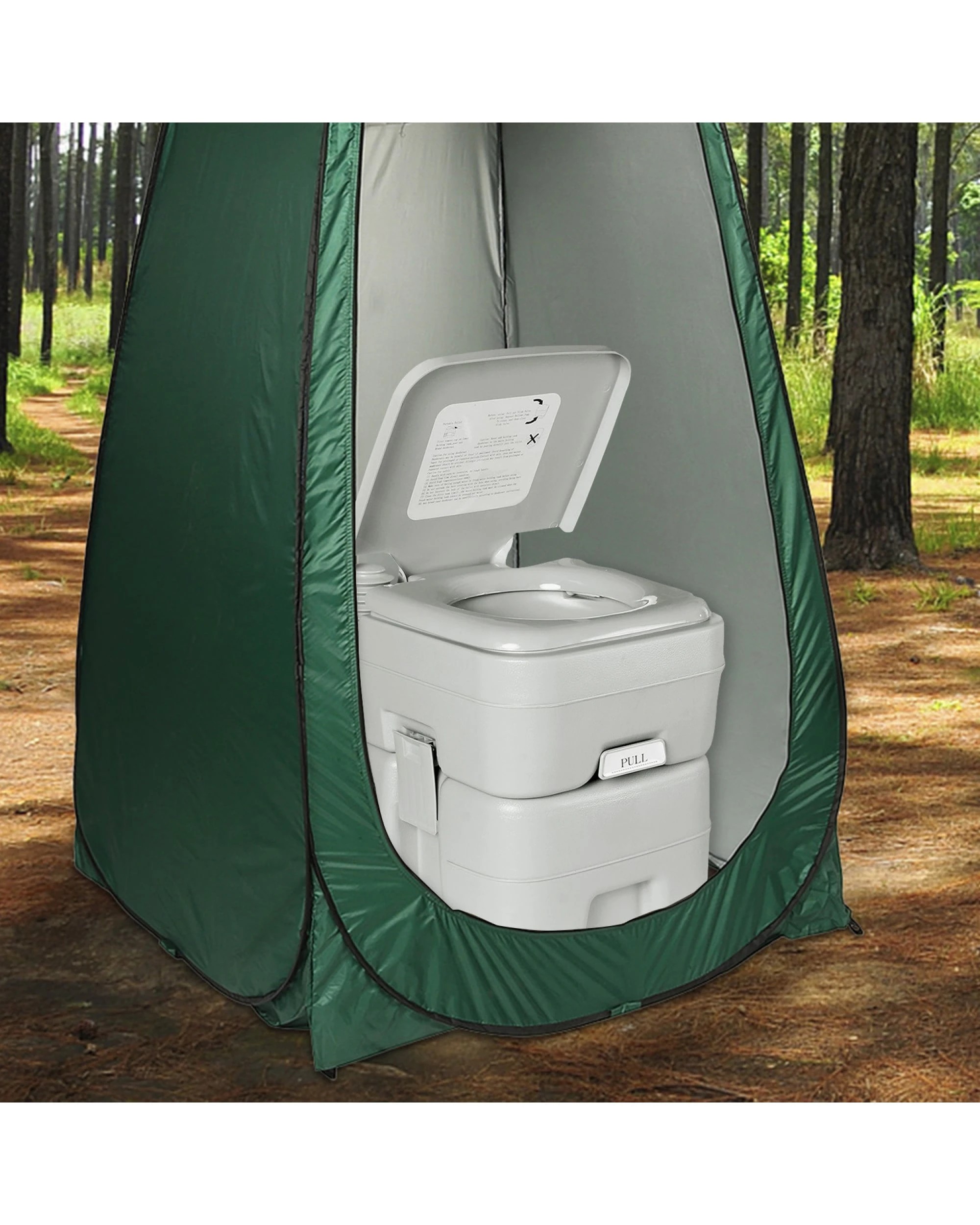 10 Wallaroo 20L Camping Portable Toilet Press Flush Pump - White, 10 of 10